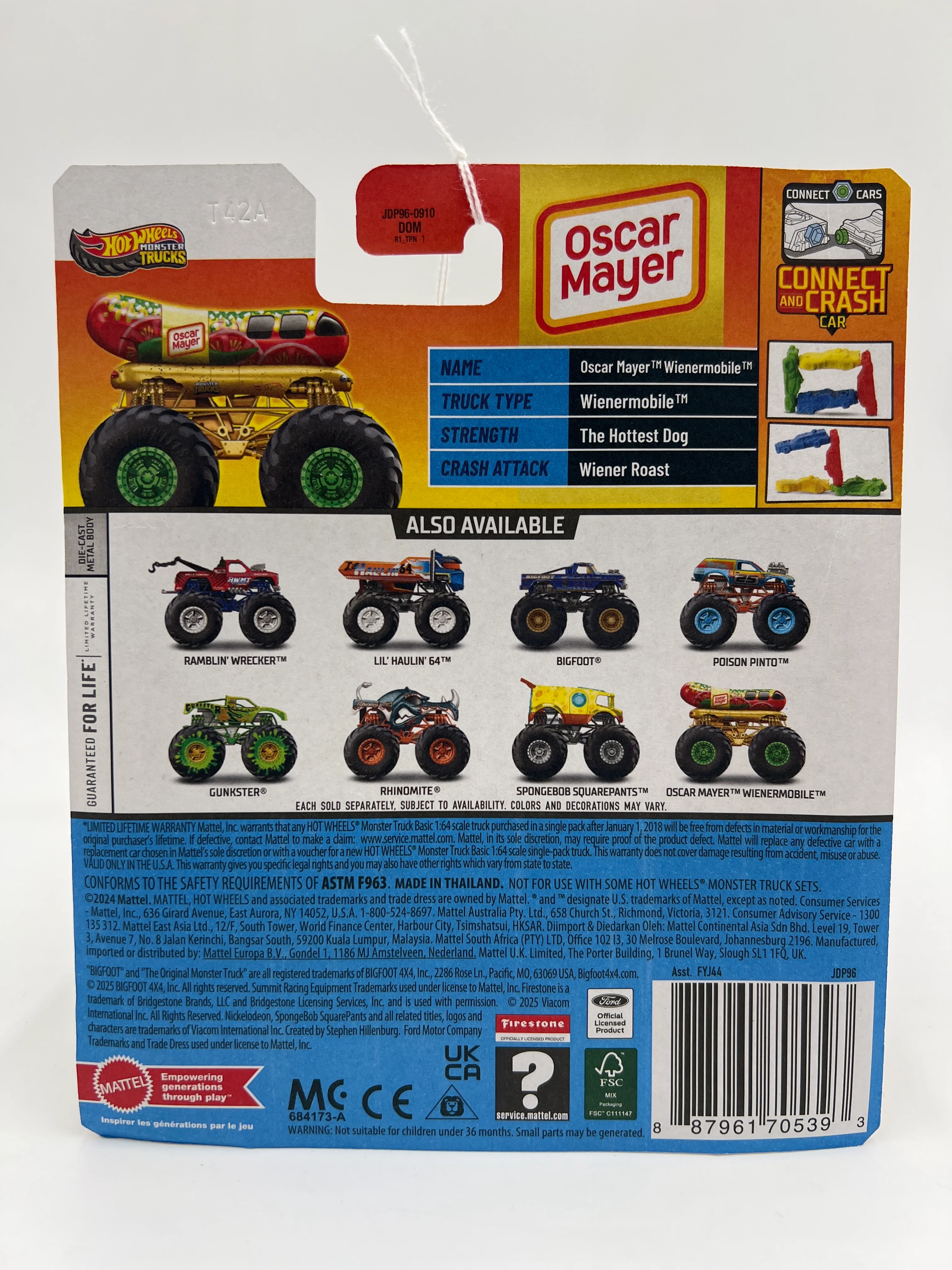 2025 Hot Wheels Monster Trucks Snack Pack #3 Oscar Mayer Wienermobile 125D - Image 6