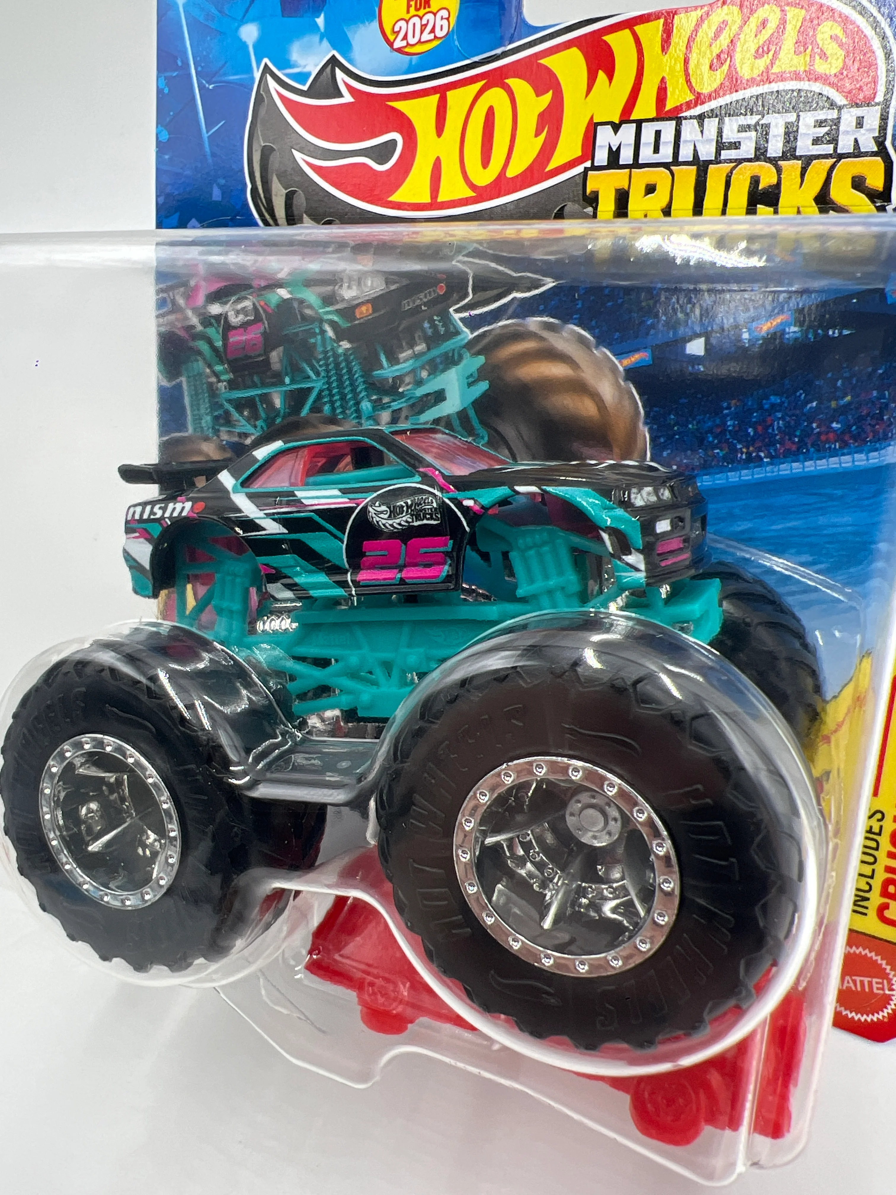 2026 Hot Wheels Monster Trucks Freestyle Wreckers #6 1999 Nissan Skyline GT-R 126B - Image 2