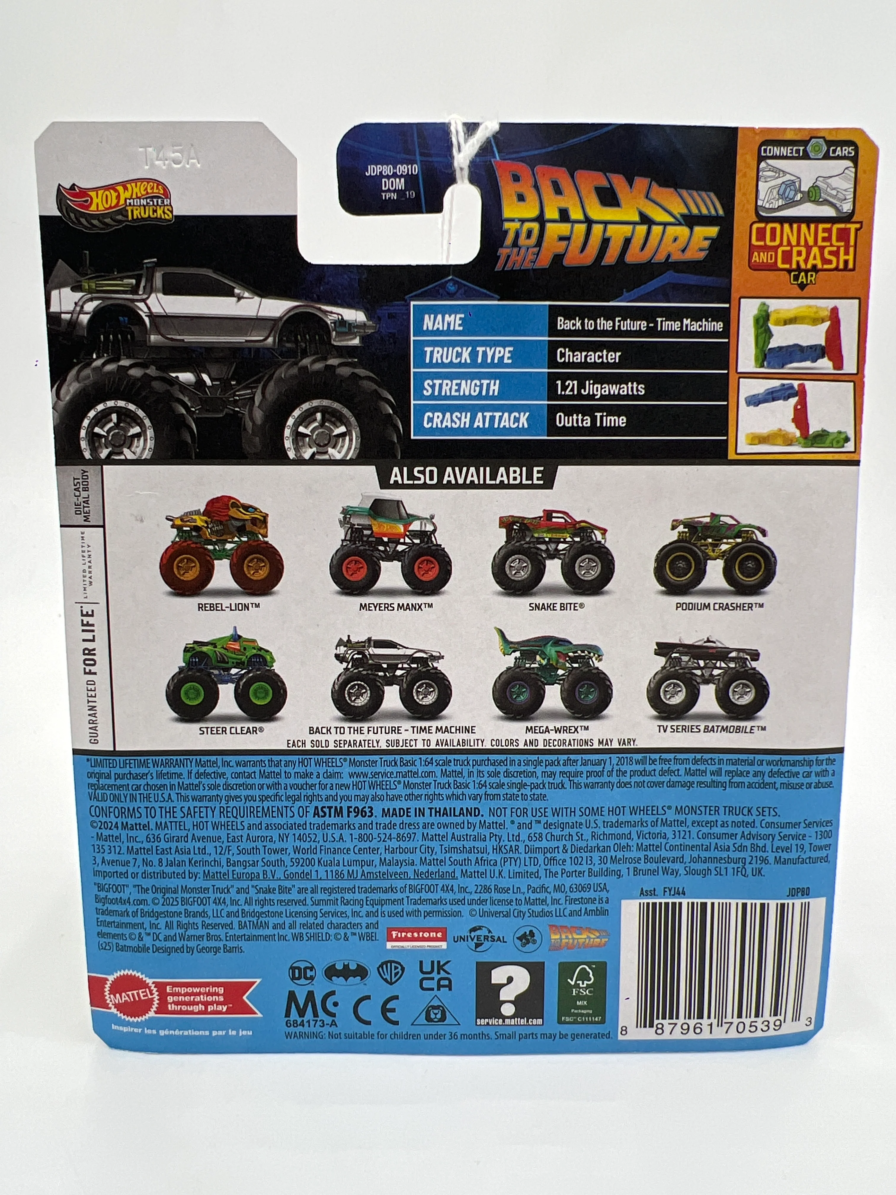2025 Hot Wheels Monster Trucks BTTF Back To The Future Time Machine 133E - Image 6