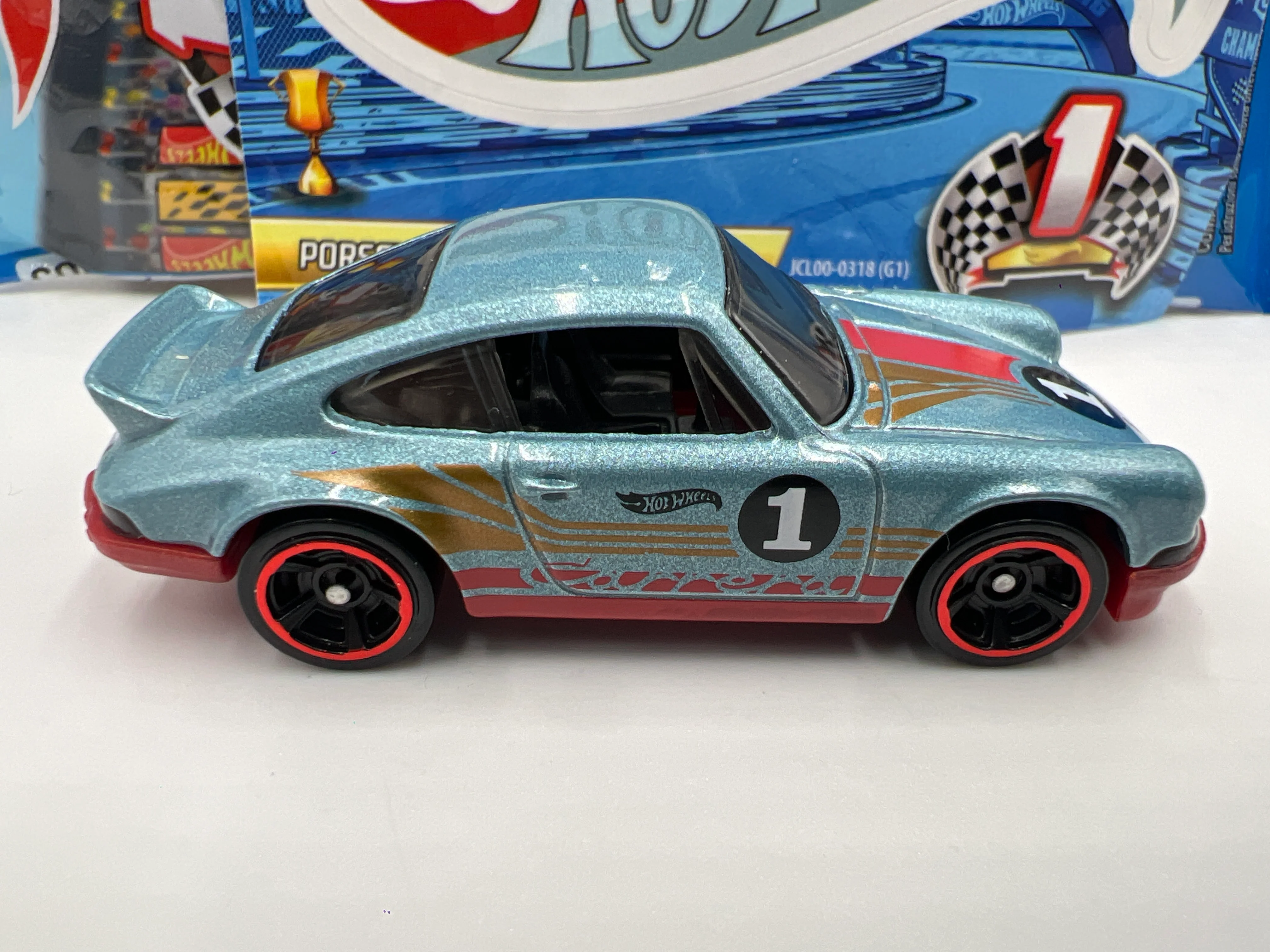 2025 Hot Wheels Mystery Models Series 1 #1 Chase Porsche 911 Carrera RS 2.7 Light Blue - Image 5