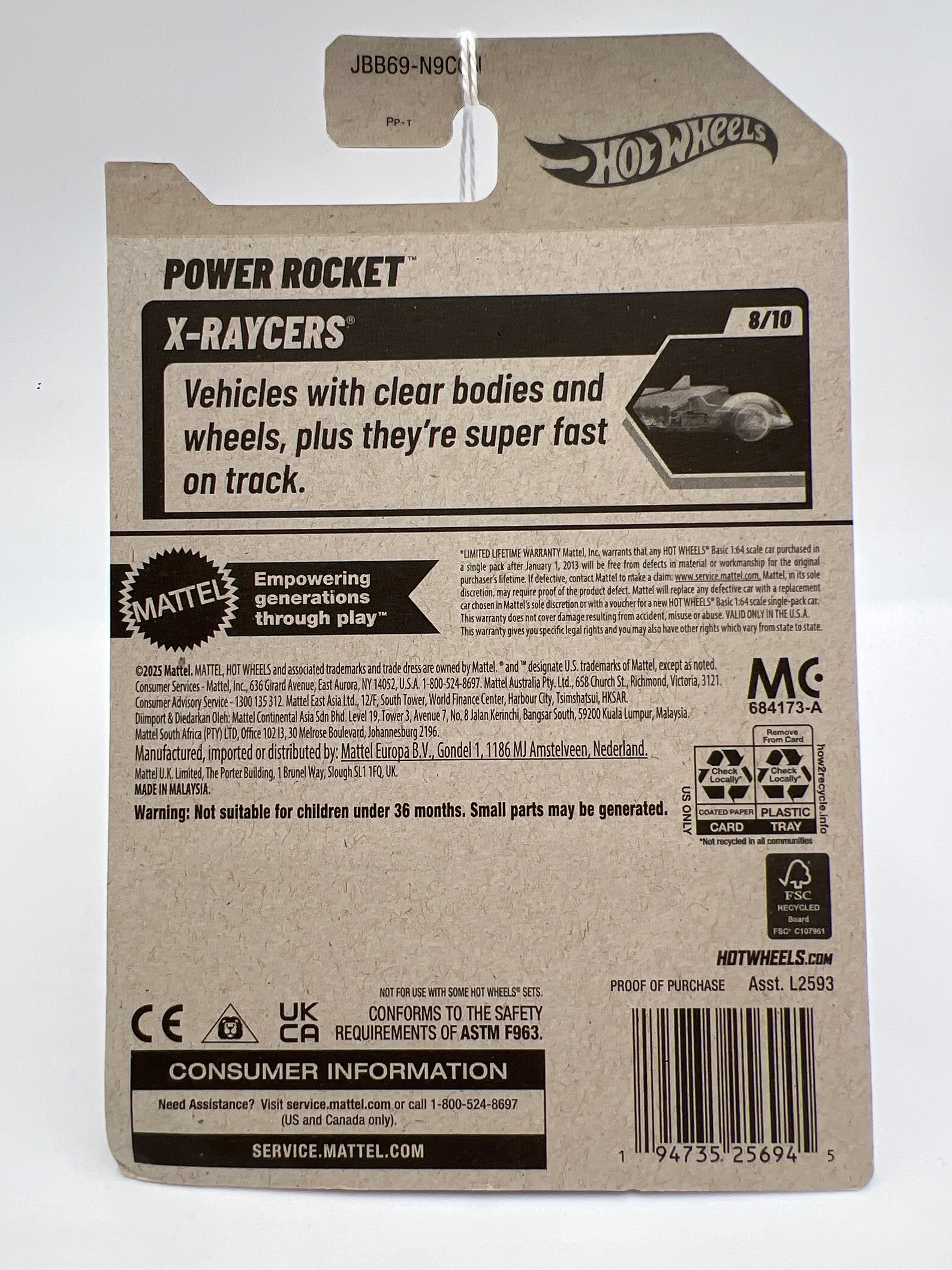 2025 Hot Wheels N Case X-Raycers #109 Power Rocket Pink - Image 6