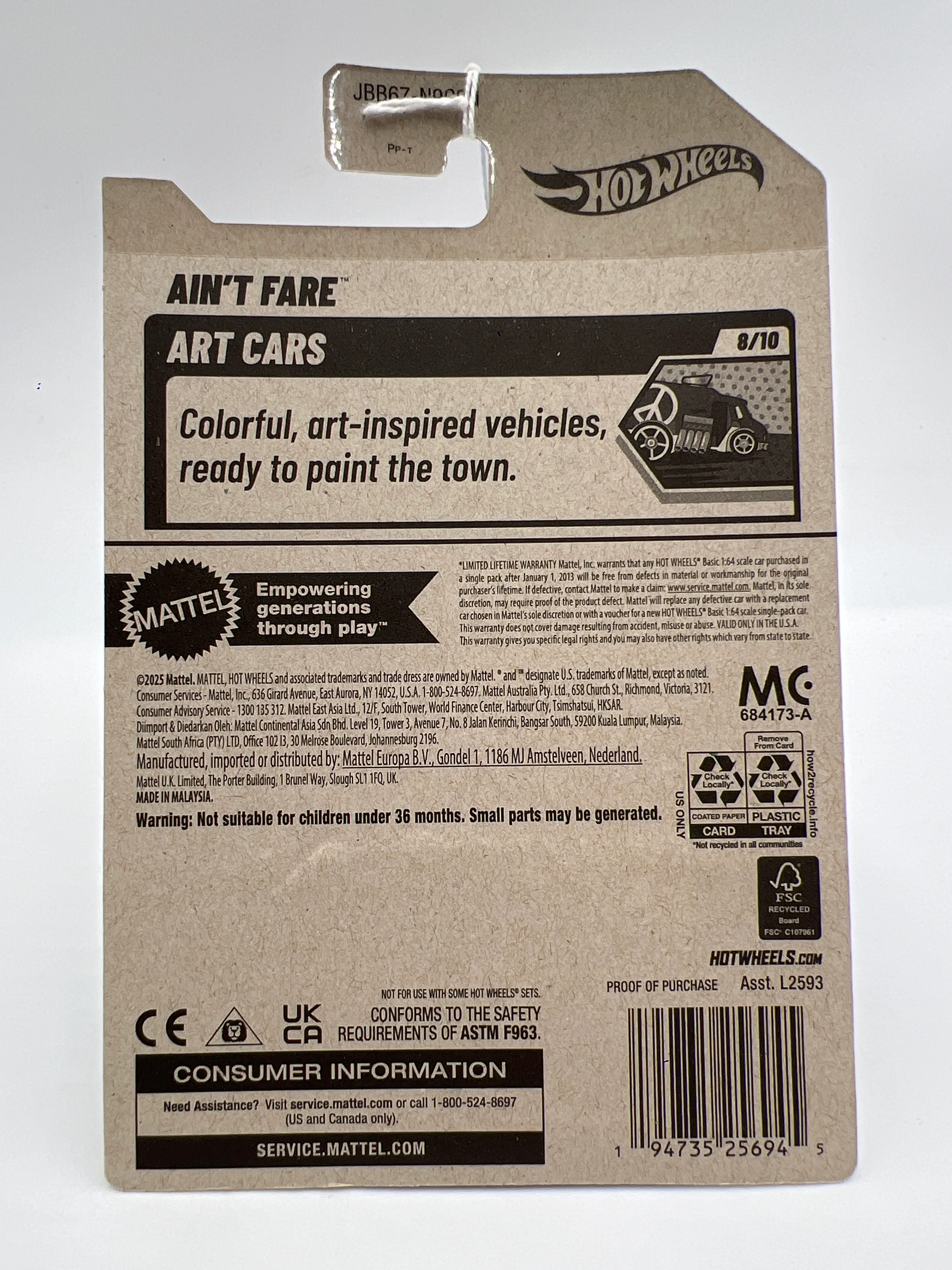 2025 Hot Wheels N Case Art Cars #88 Ain’t Fare PP2 - Image 6