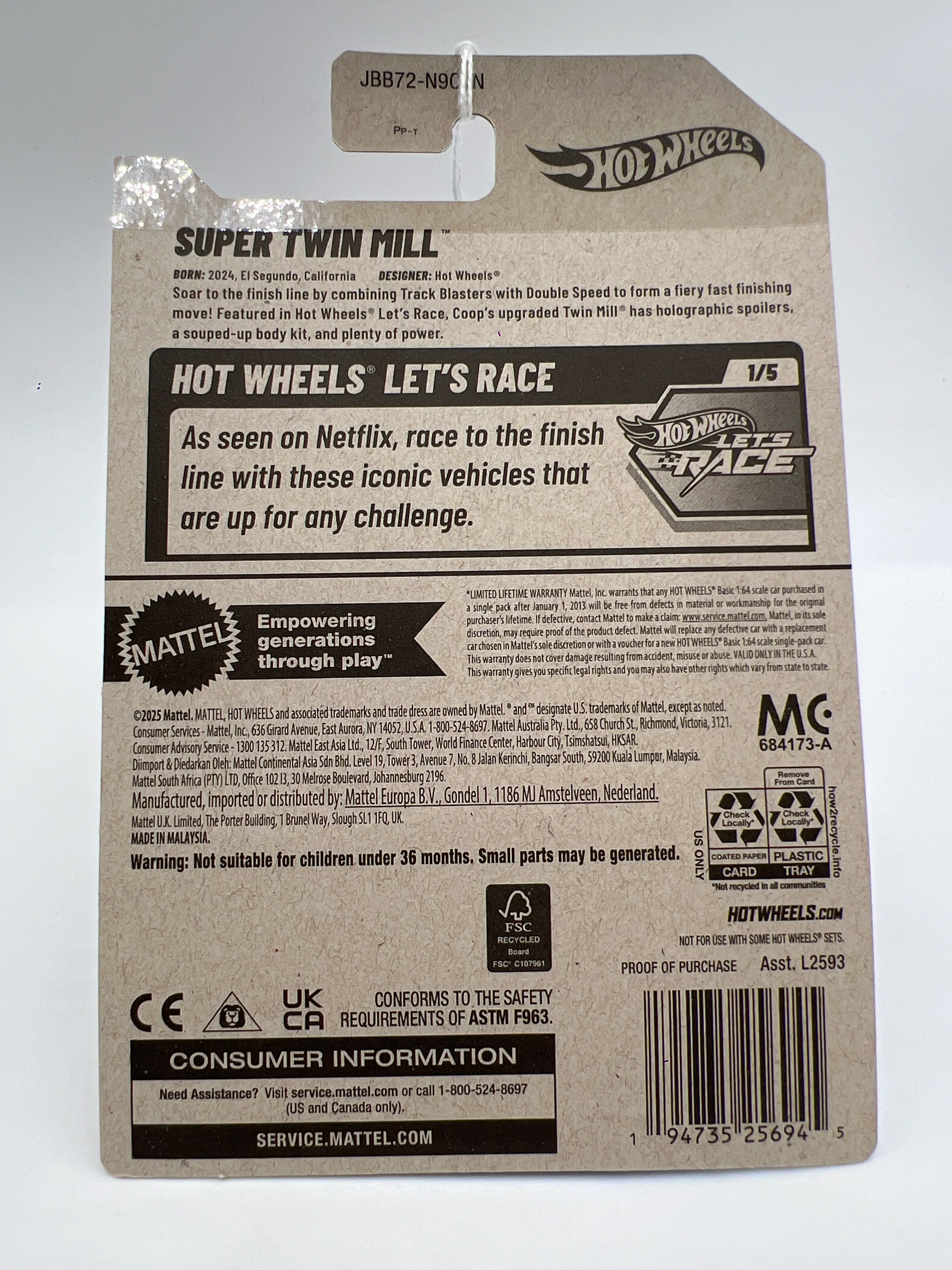 2025 Hot Wheels N Case Lets Race #19 Super Twin Mill Green - Image 6