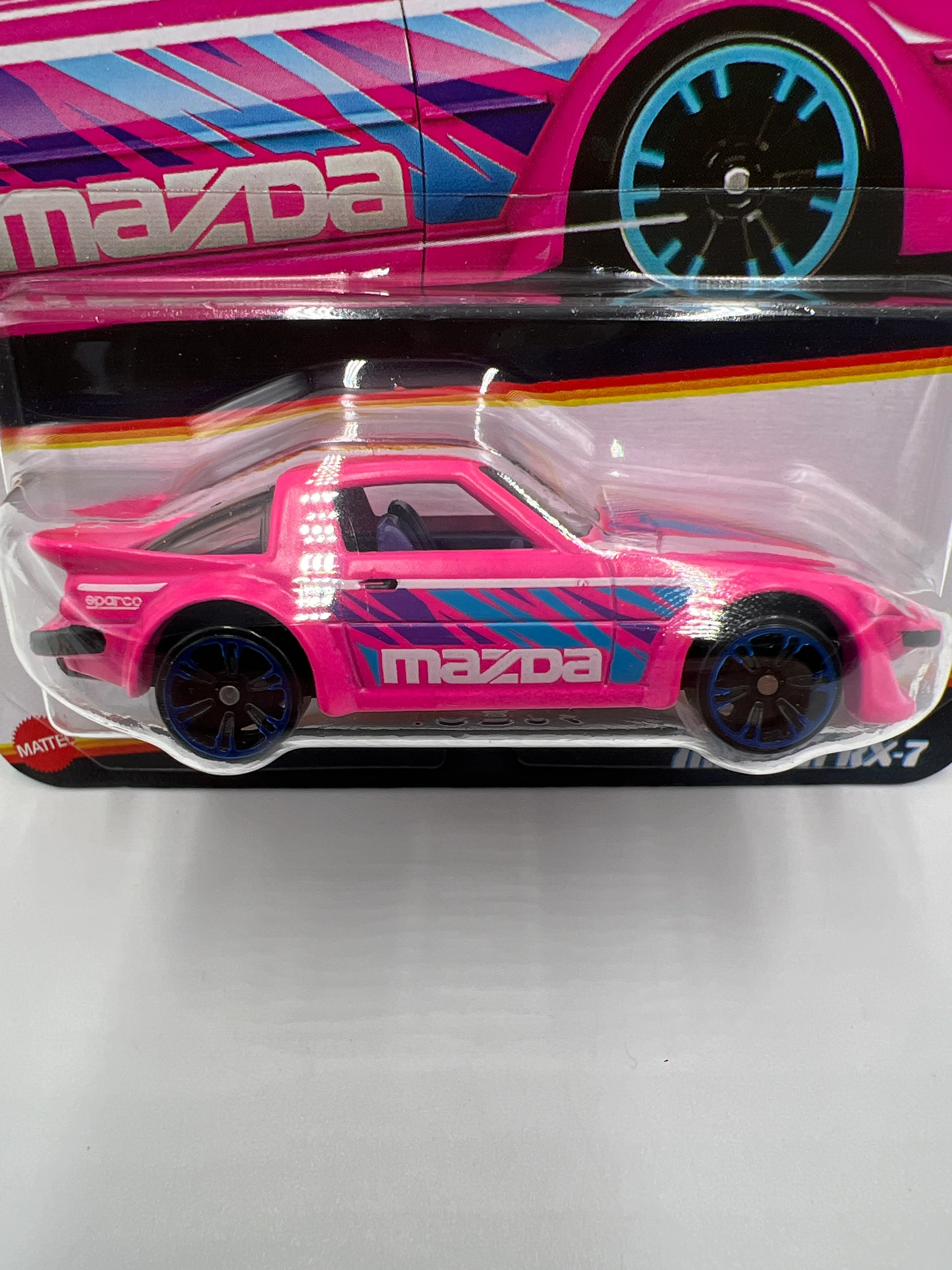 2025 Hot Wheels Neon Speeders #2 Mazda RX-7 Pink 158D - Image 2
