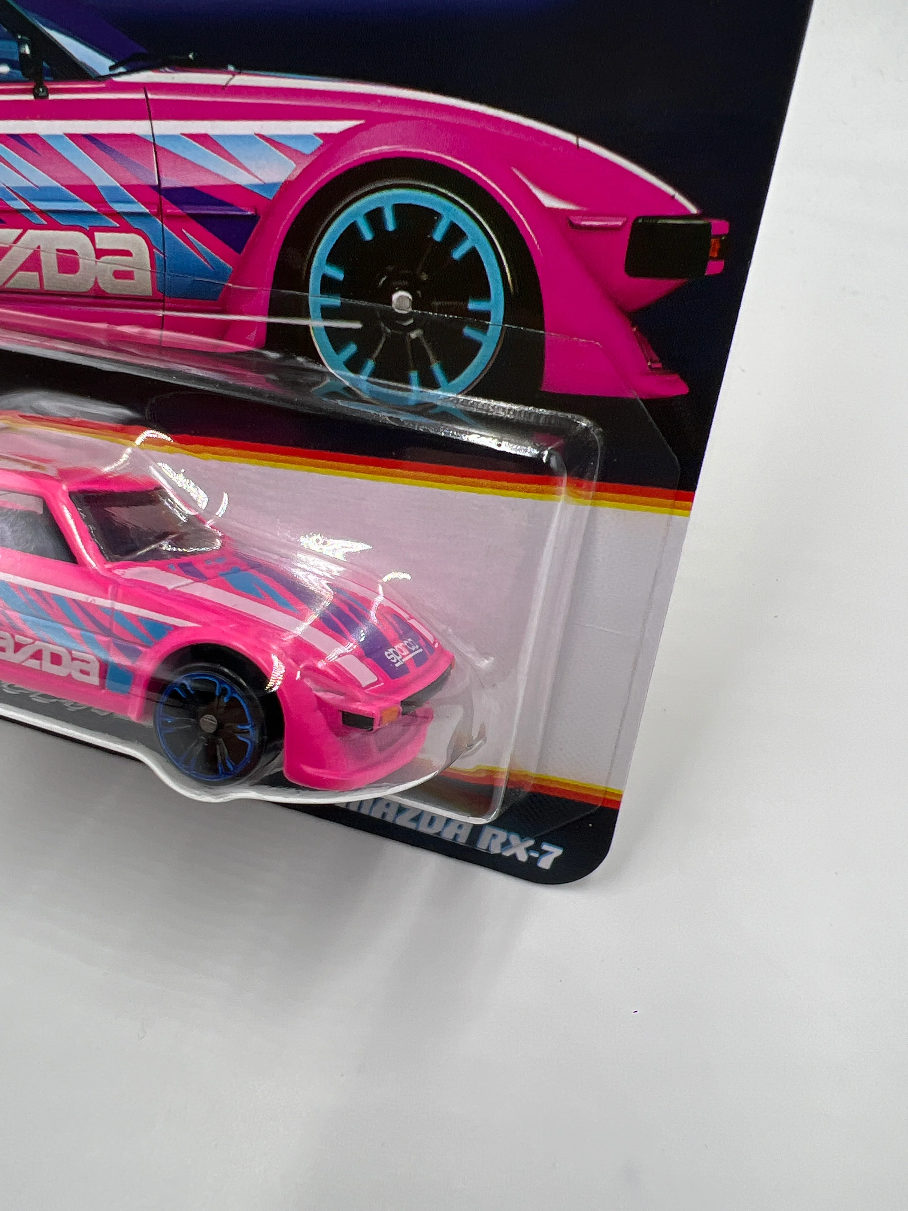 2025 Hot Wheels Neon Speeders #2 Mazda RX-7 Pink 158D - Image 3