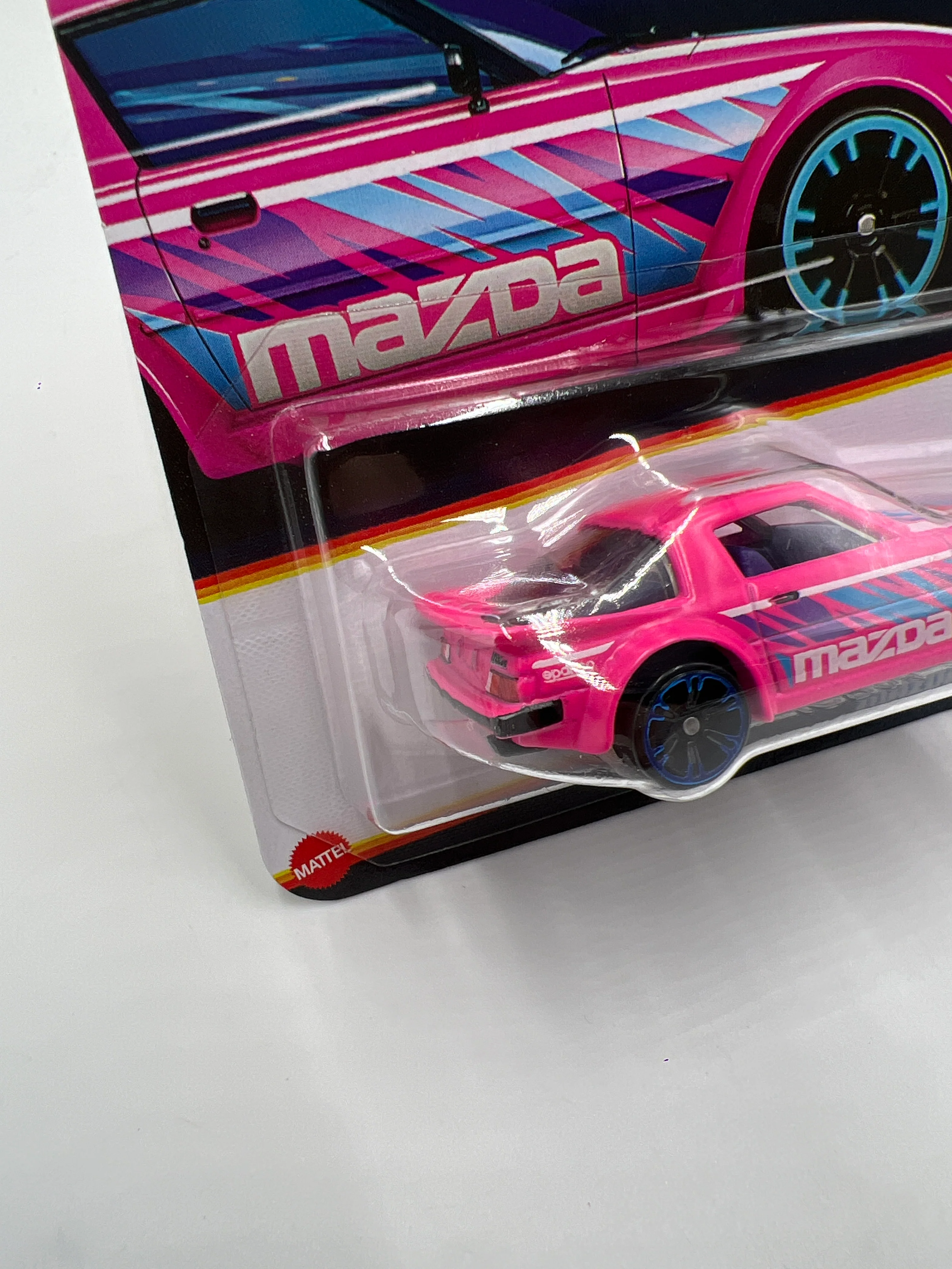 2025 Hot Wheels Neon Speeders #2 Mazda RX-7 Pink 158D - Image 4