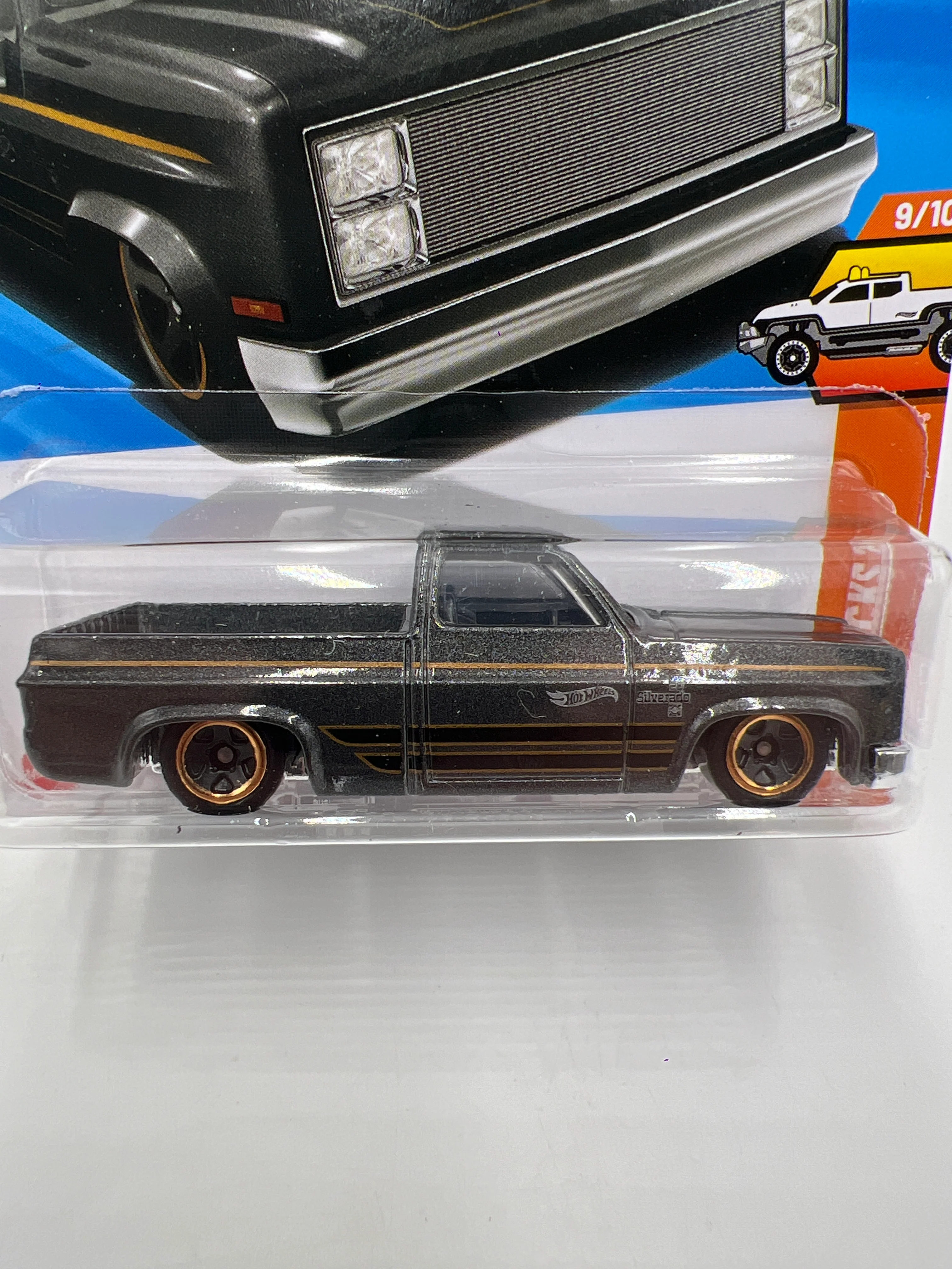 2025 Hot Wheels Q Case Hot Trucks #157 83 Chevy Silverado Dark Gray 16A - Image 2