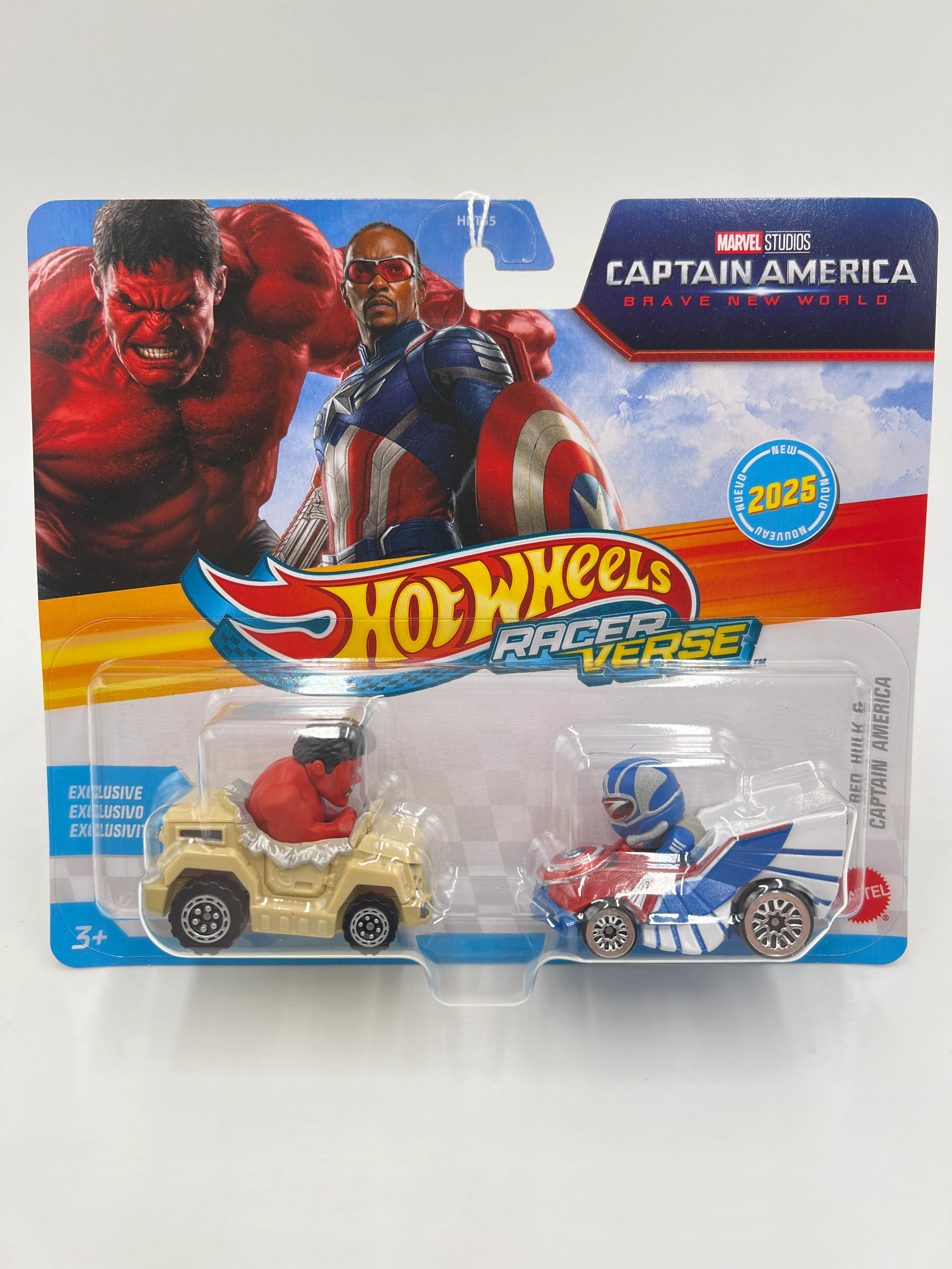2025 Hot Wheels Racer Verse 2 Pack Marvel Studios Red Hulk & Captain America 116A - Image 2