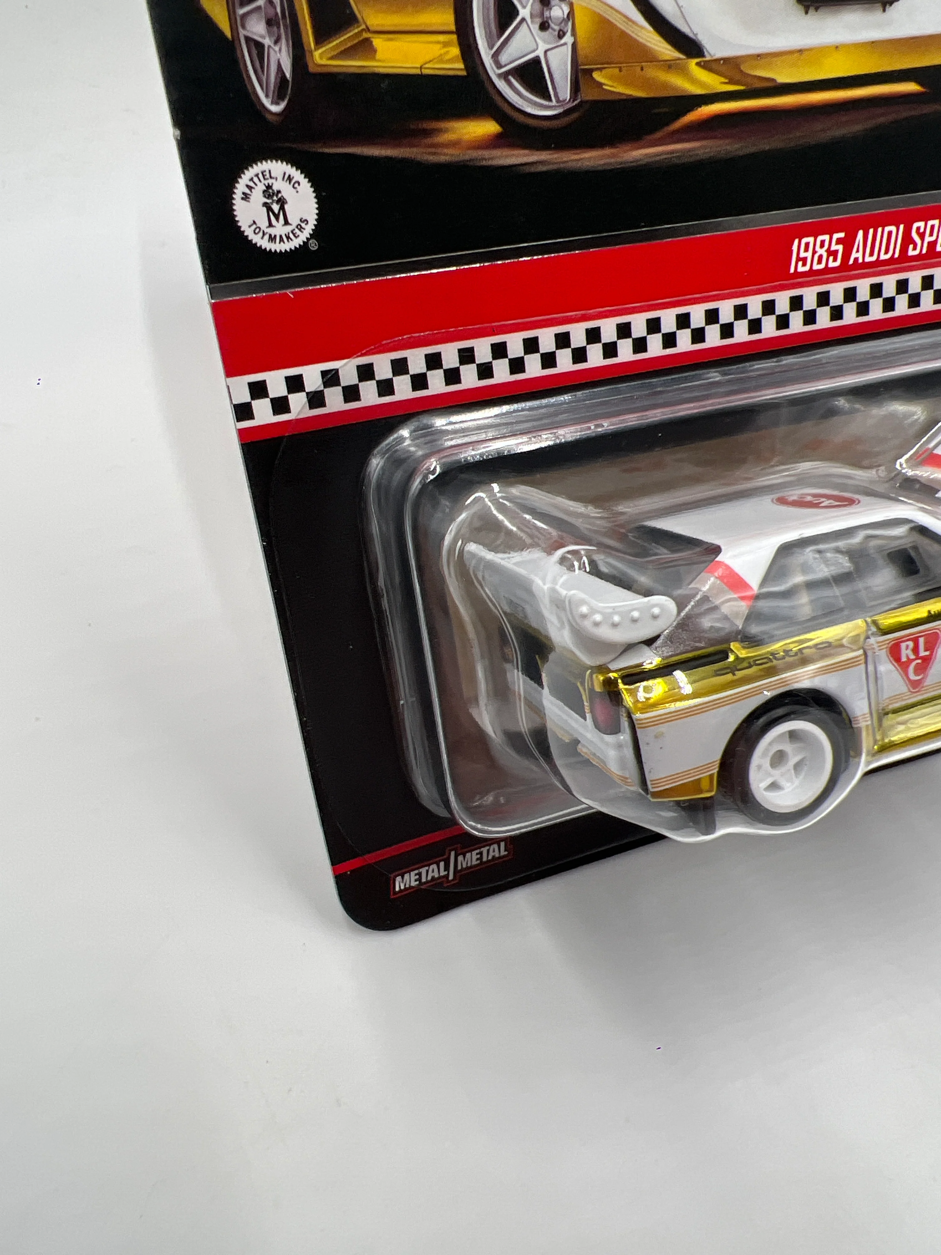 2025 Hot Wheels RLC 1985 Audi Sport Quattro S1 White/Gold W/Protector - Image 4