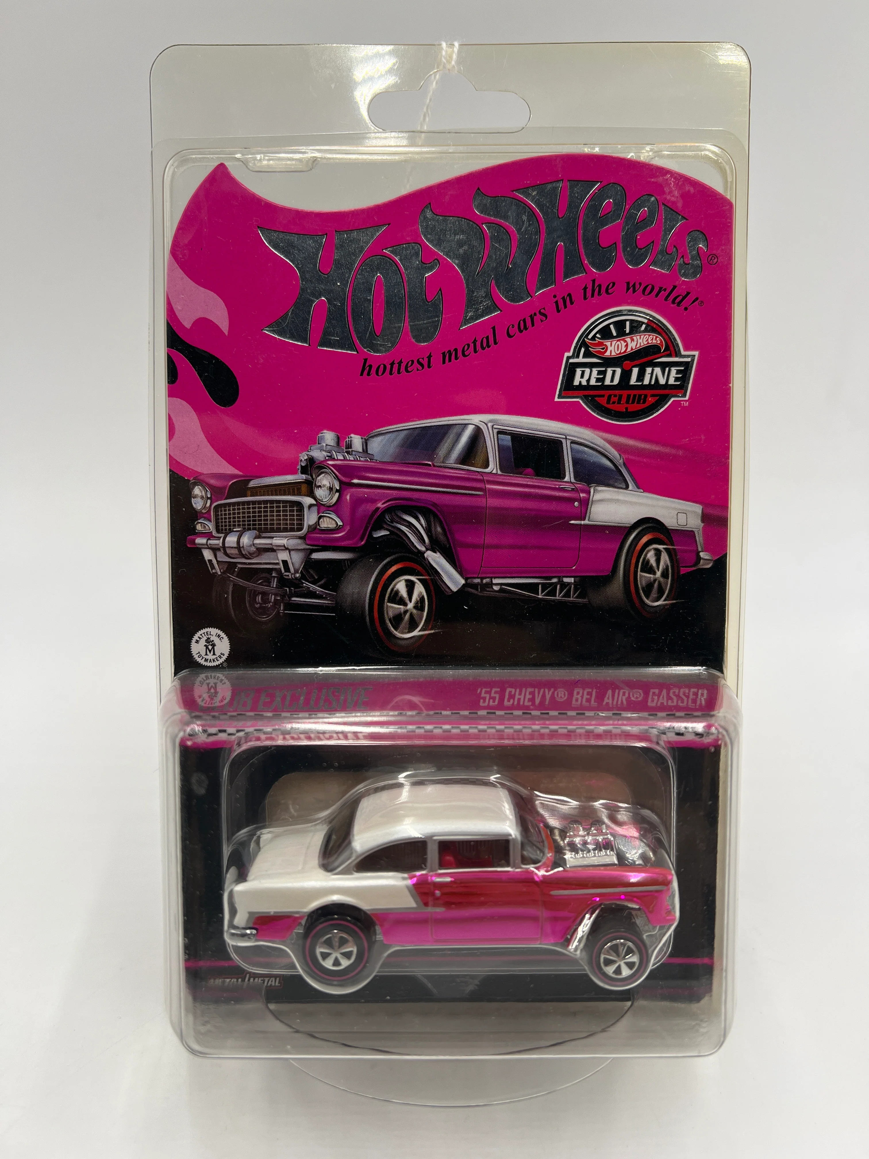 2025 Hot Wheels RLC Club Exclusive 55 Chevy Bel Air Gasser Pink W/Protector 2 - Image 7