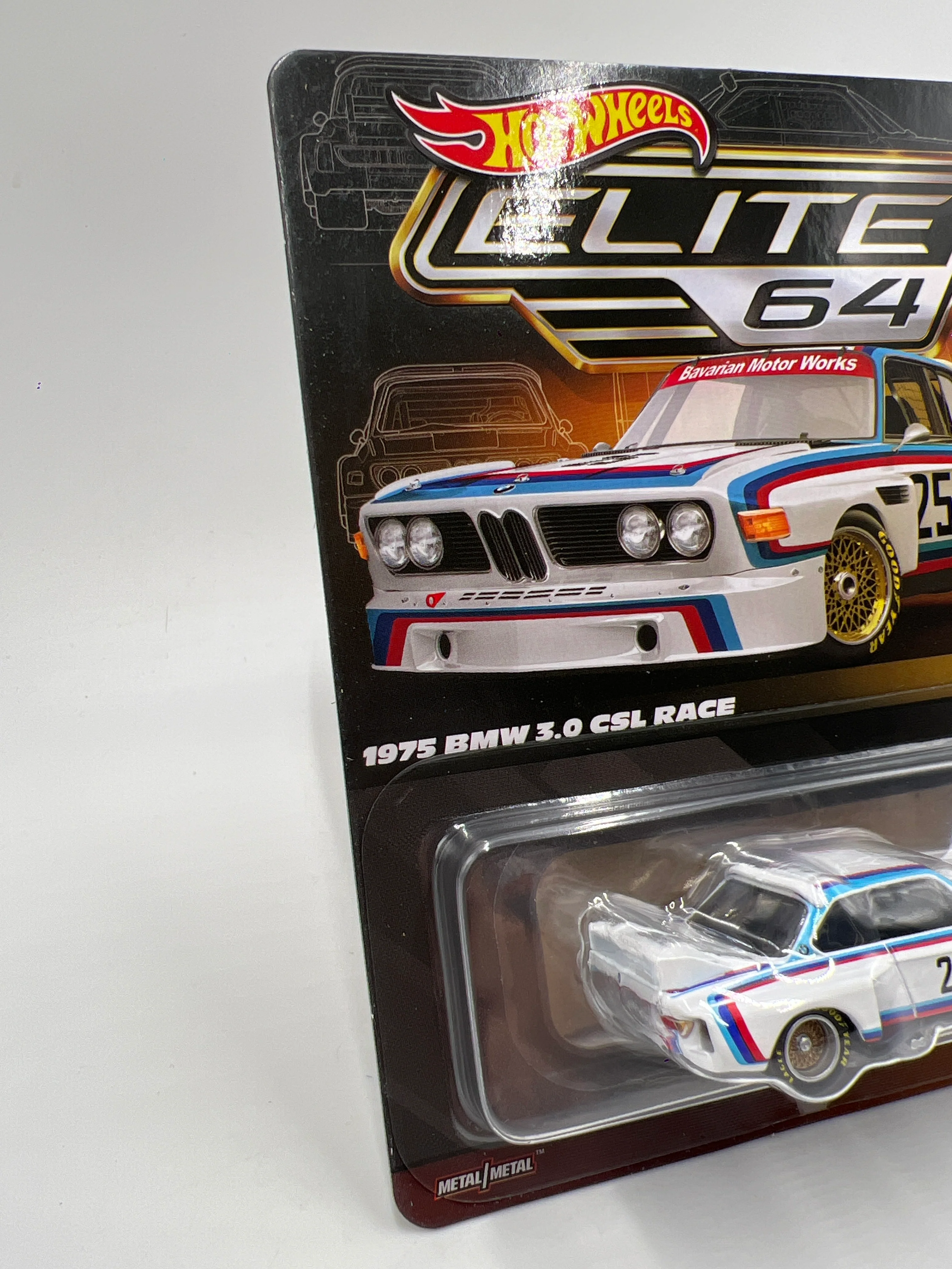 2025 Hot Wheels RLC Elite 64 #18 1975 BMW 3.0 CSL Race White W/Protector - Image 4