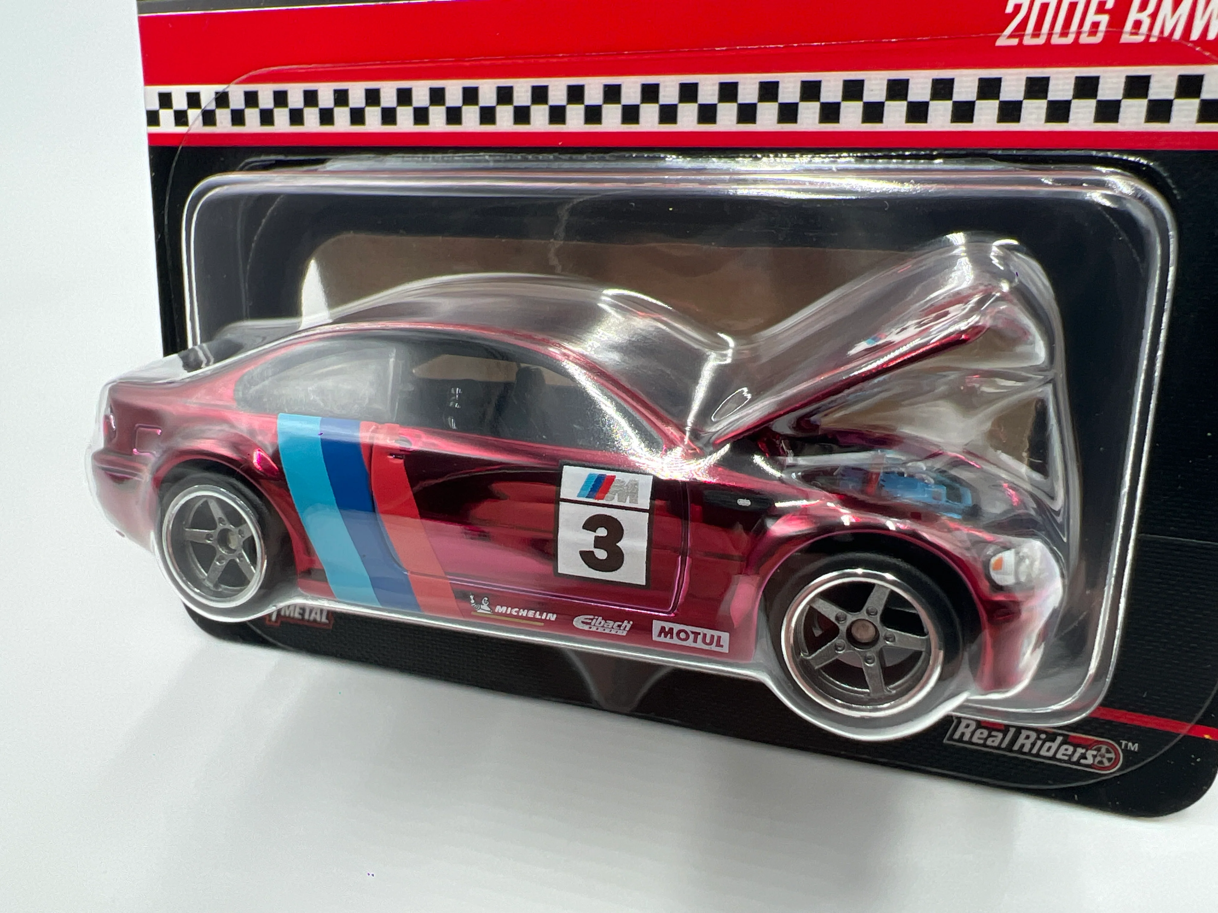 2025 Hot Wheels RLC Exclusive 2006 BMW M3 Red W/Protector - Image 2