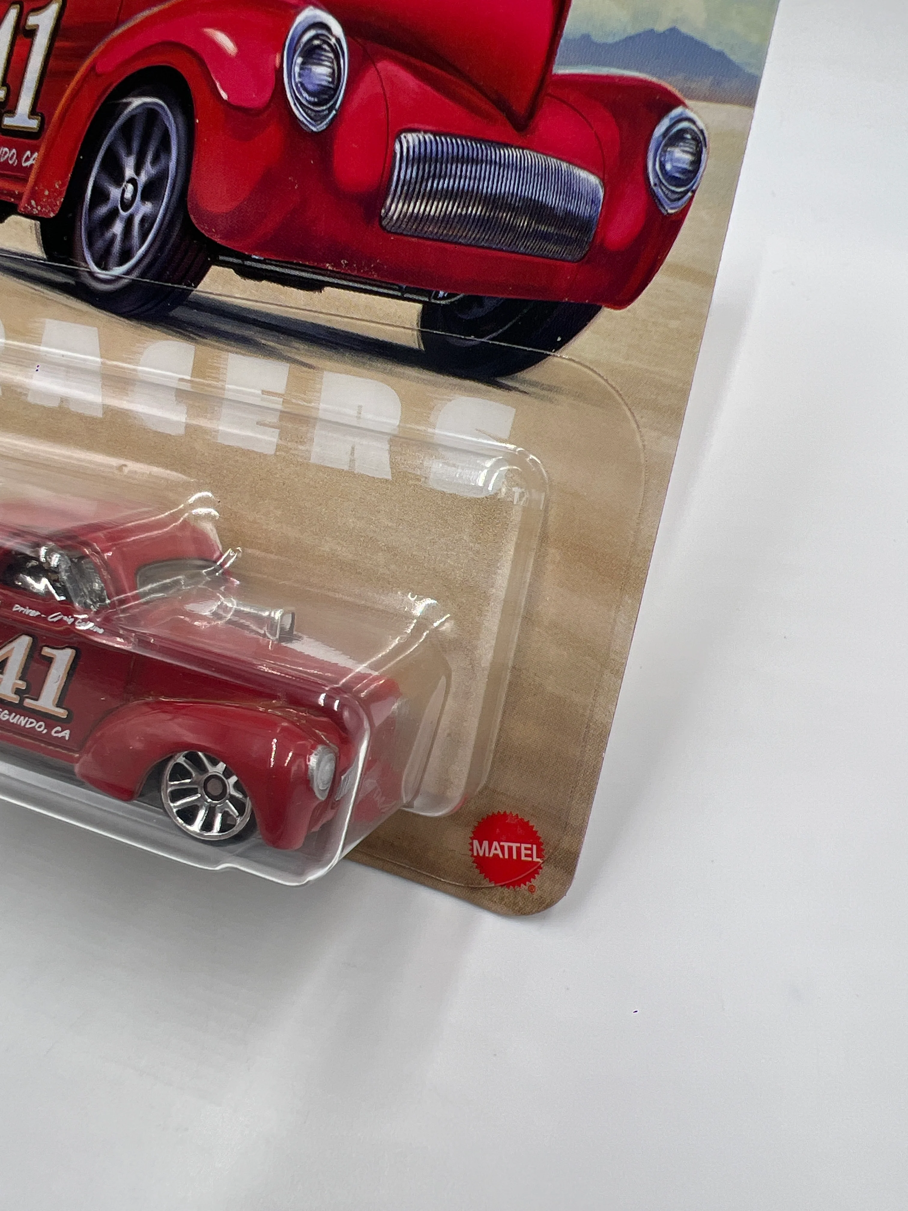 2025 Hot Wheels Silver Series Salt Flat Racers #3 1941 Willys Red 156E - Image 4