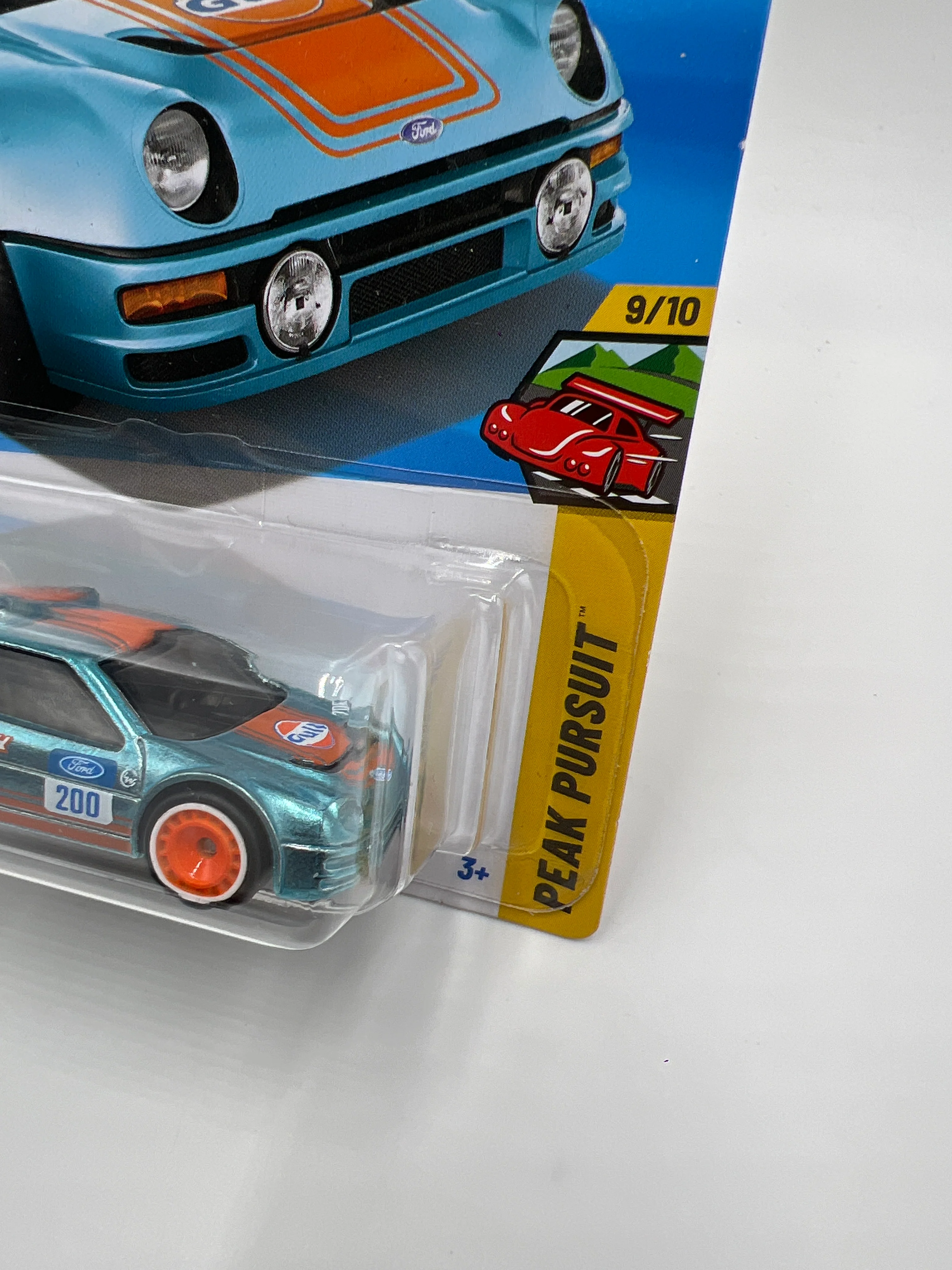 2025 Hot Wheels Super Treasure Hunt #247 Ford RS200 Gulf Blue W/Protector - Image 3