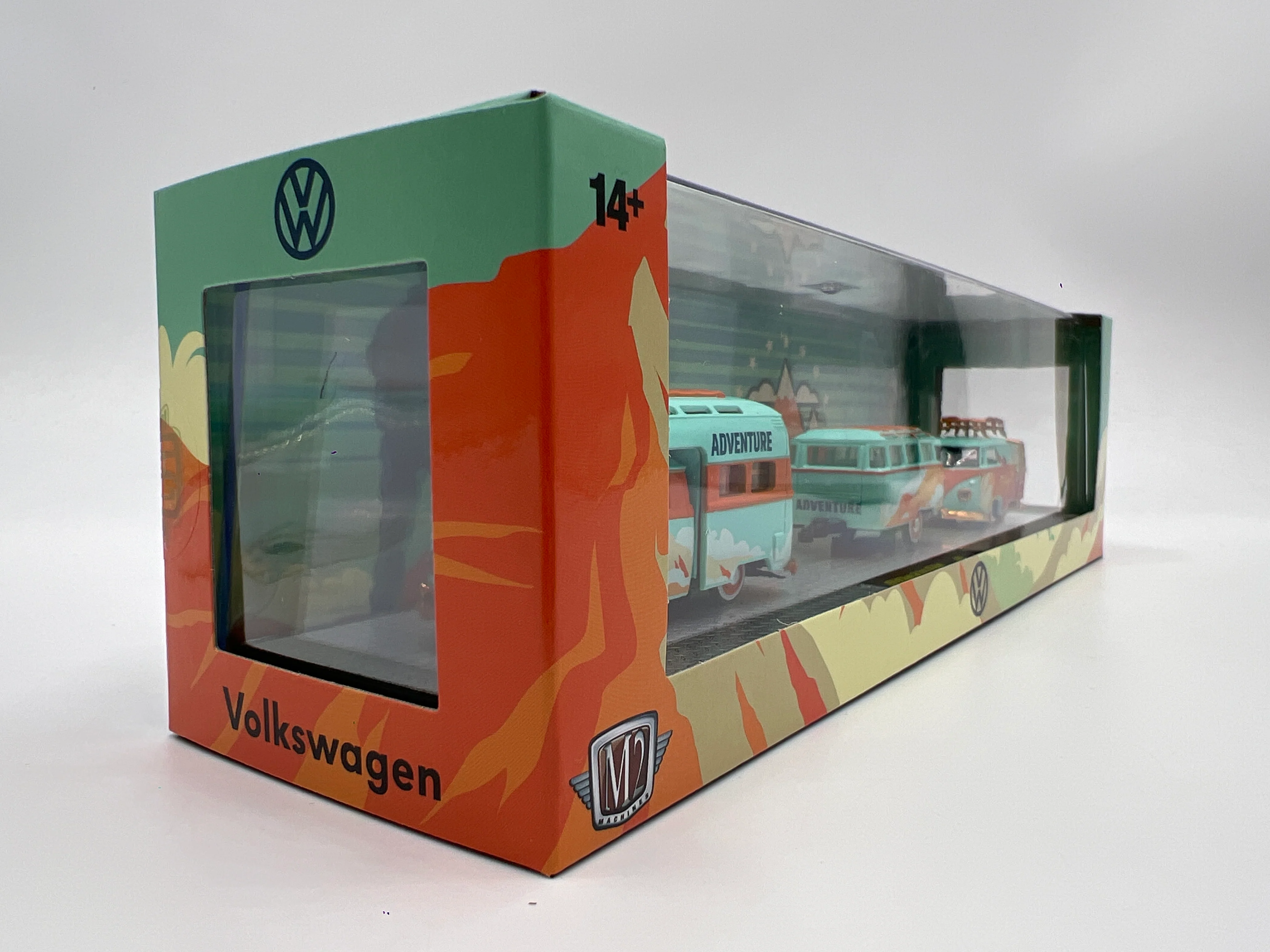2025 M2 Machines Auto Haulers CHASE 1959 VW Double Cab Truck USA Model & 1960 VW Delivery Van & Trailer R85 - Image 6