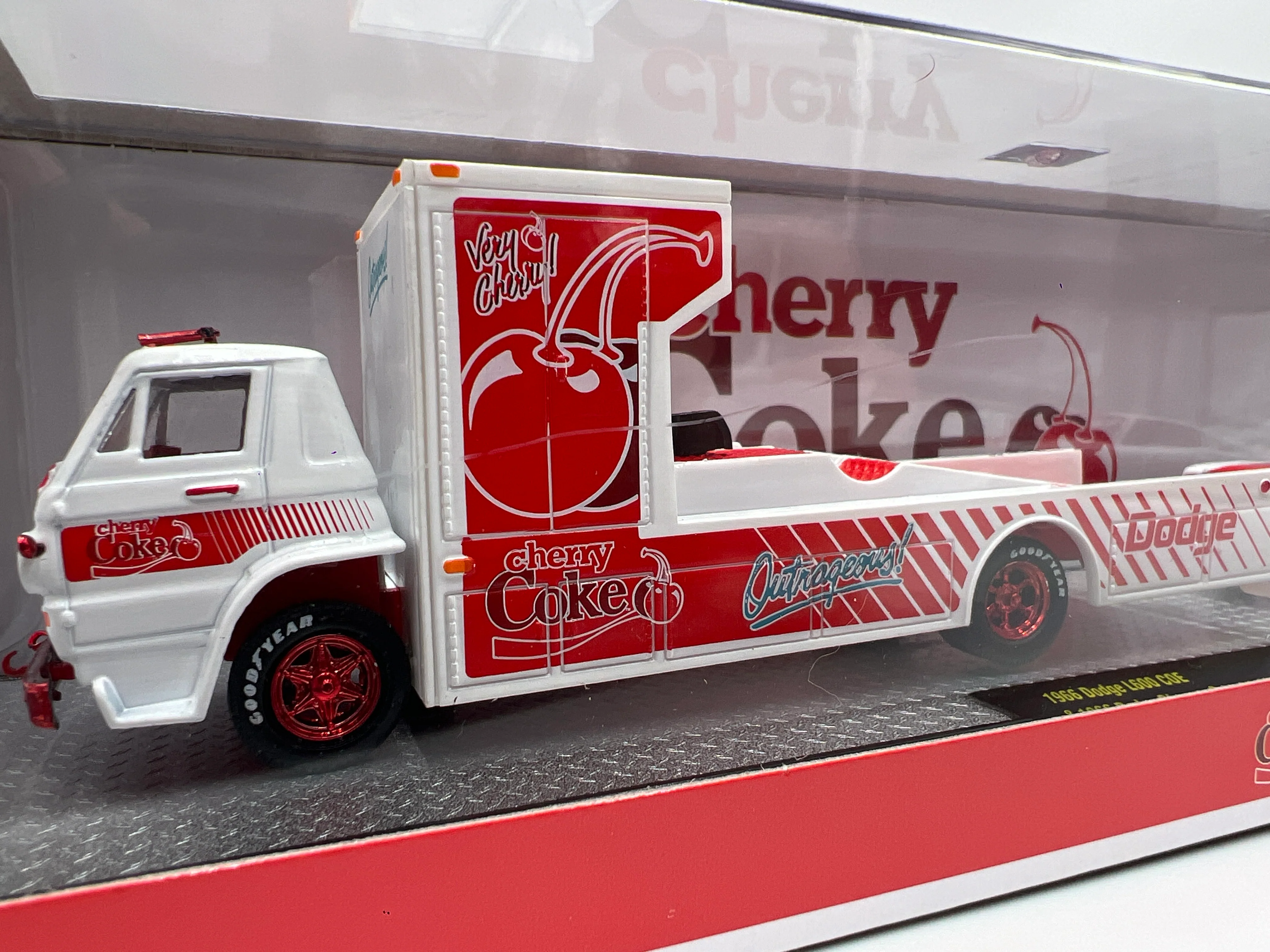 2025 M2 Machines Auto Haulers Coca Cola CHASE 1966 Dodge L600 COE & 1966 Dodge Charger Gasser TW36 - Image 3