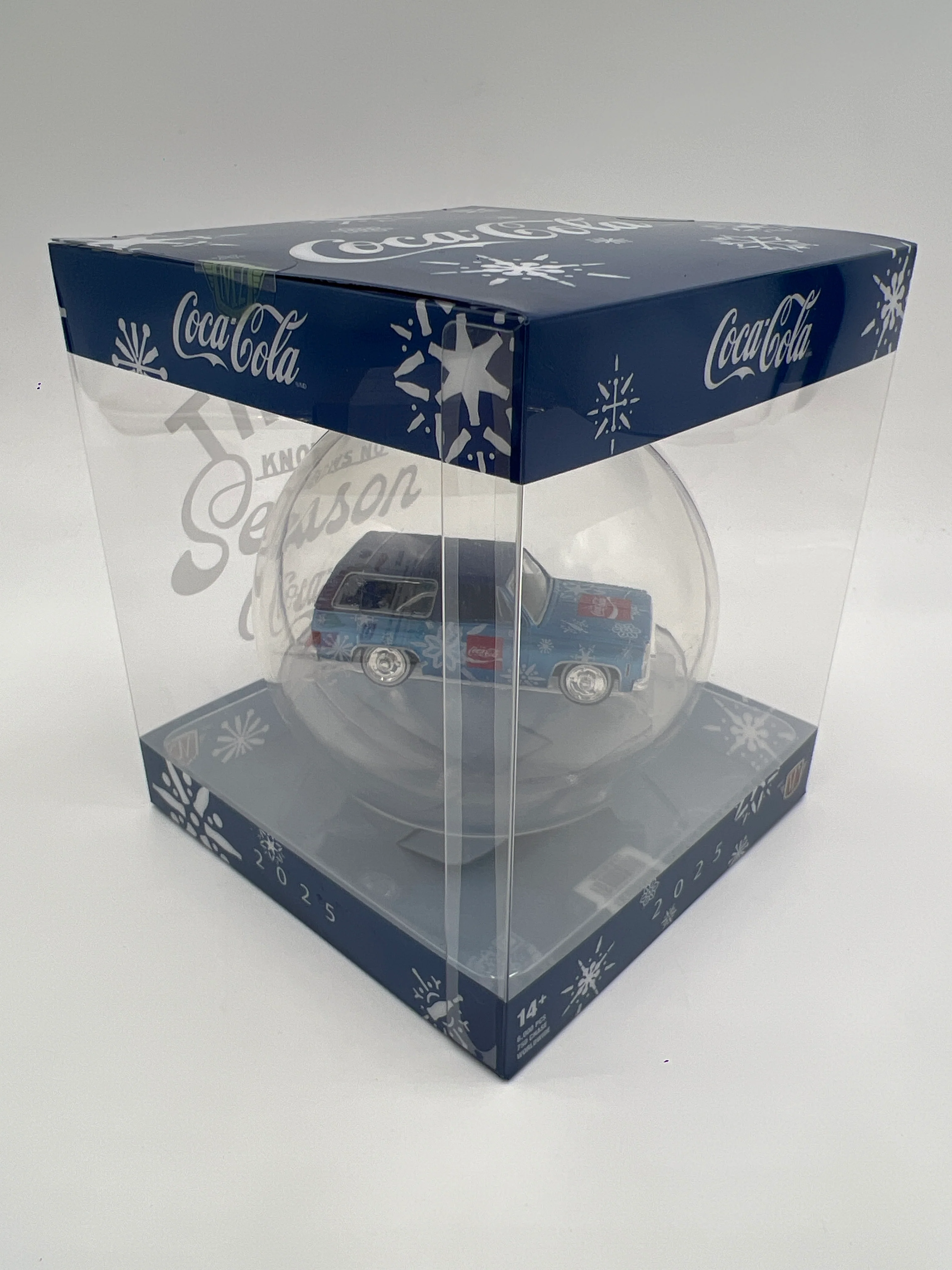2025 M2 Machines Coca Cola Holiday Christmas Ornaments 1973 Chevrolet K5 Blazer Blue - Image 4