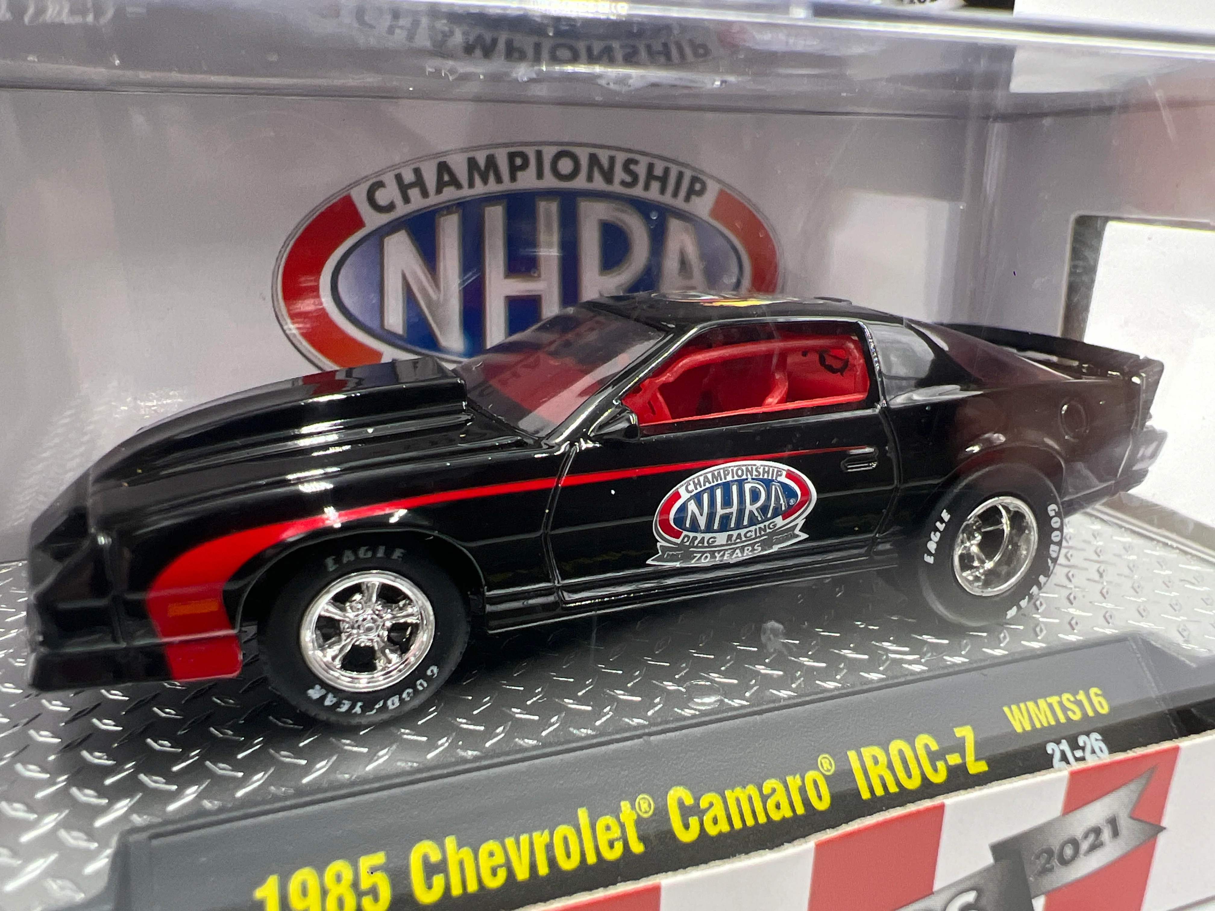M2 Machines Walmart Exclusive NHRA 1985 Chevrolet Camaro IROC-Z Black WMTS16 - Image 2