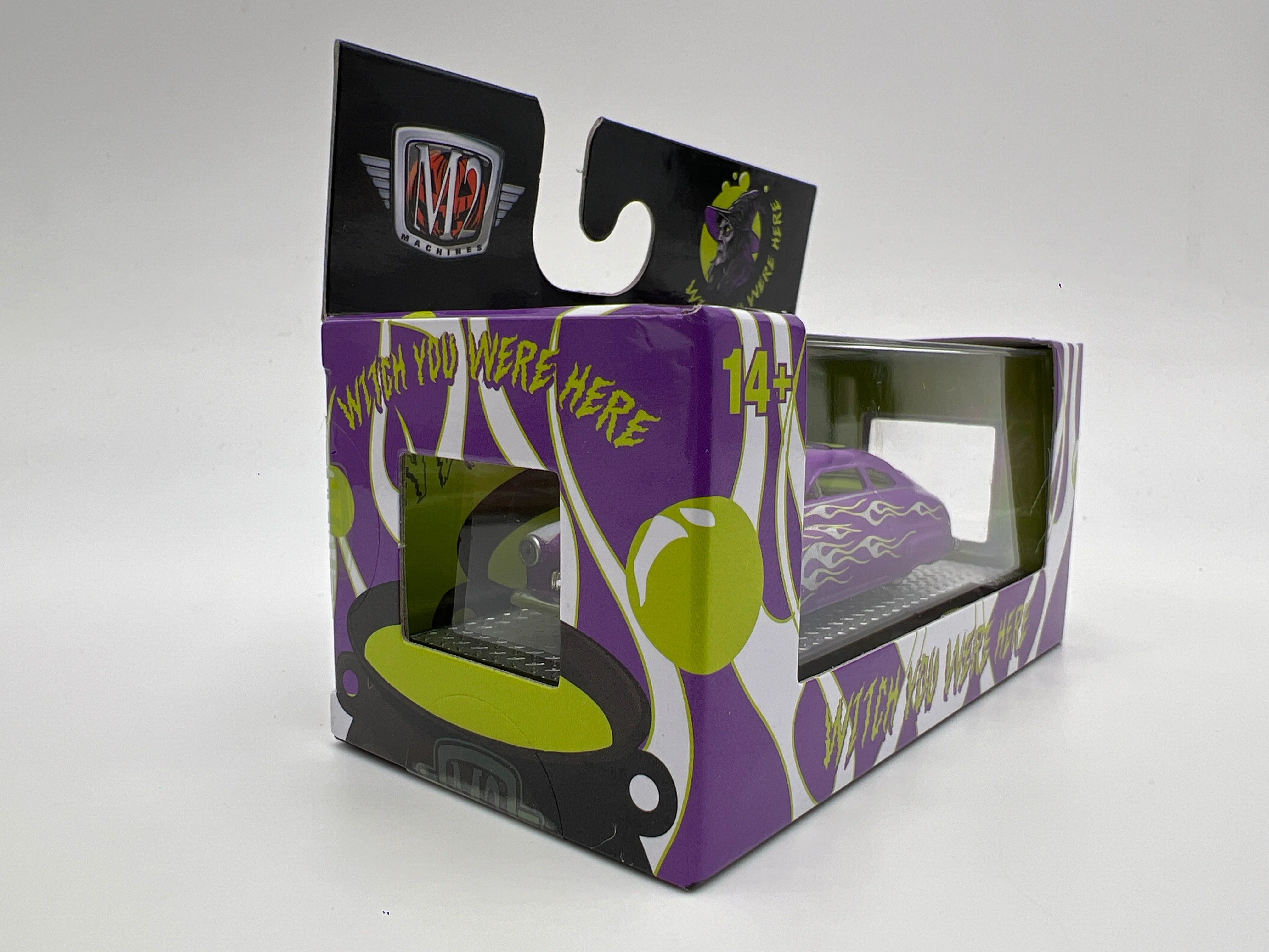 2025 M2 Machines Walmart Exclusive Halloween Witch You Were Here 1949 Mercury Custom Purple WMTS21 - Image 3