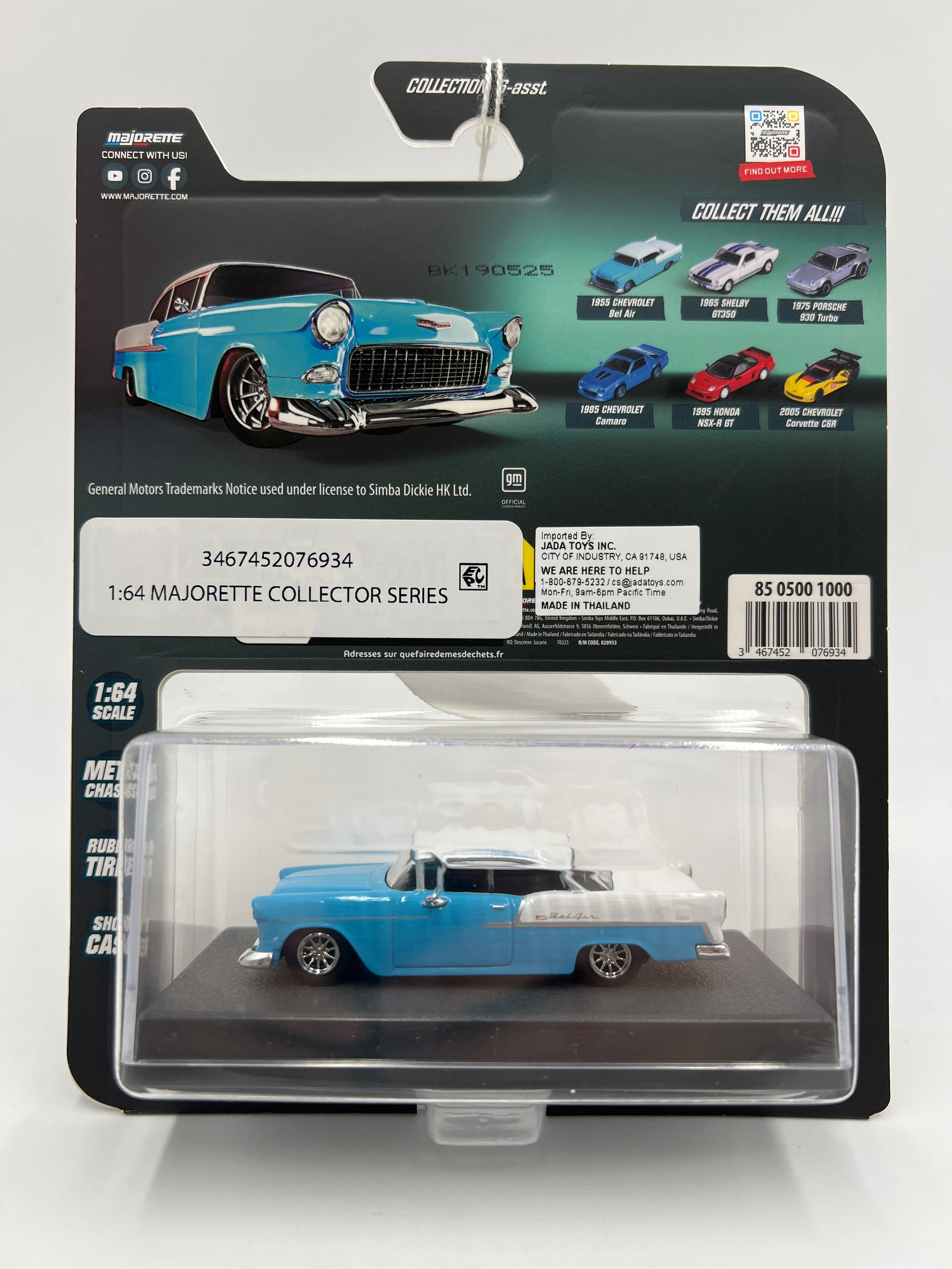 2025 Majorette Metal Collection Series 1995 Chevrolet Bel Air Blue/White 112G - Image 6