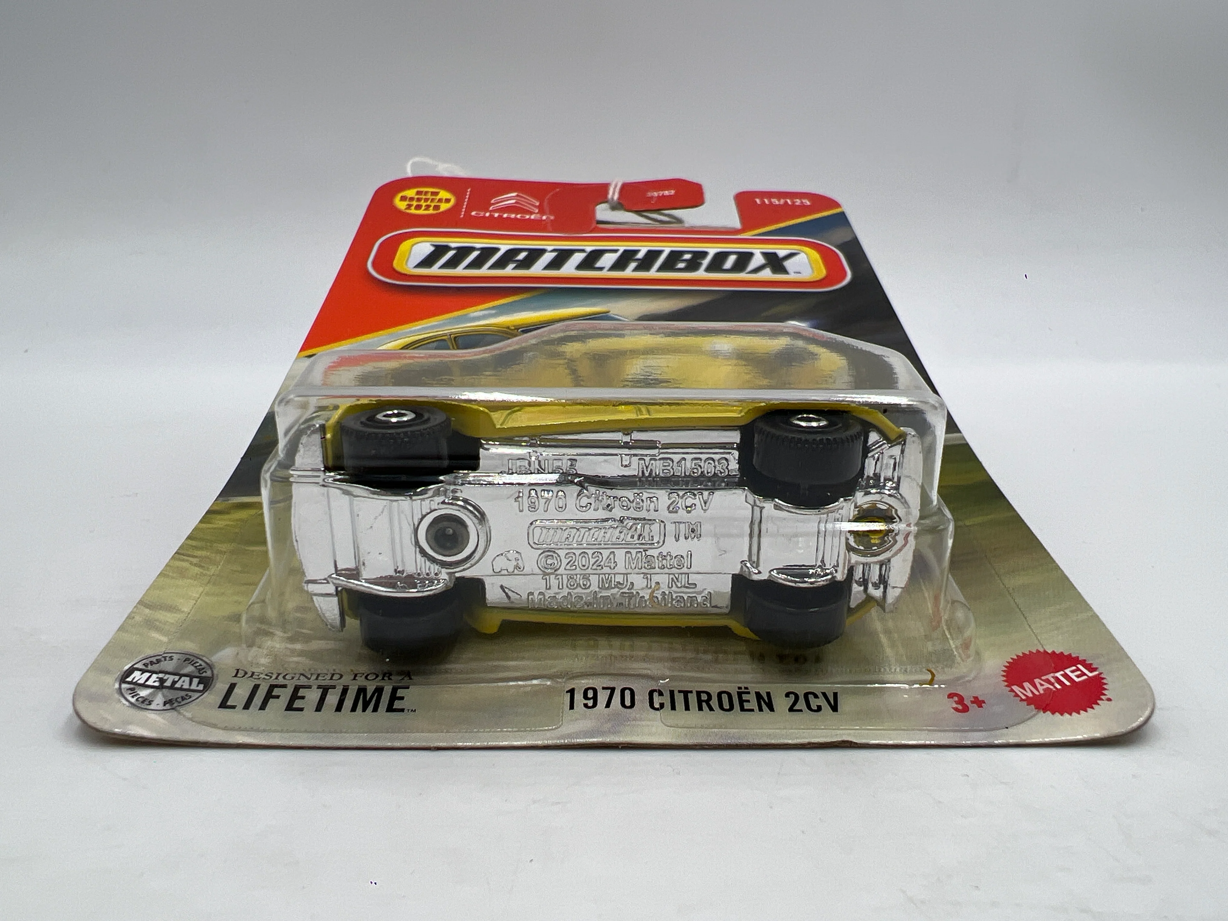 2025 Matchbox #115 1970 Citroen 2CV Yellow 208D - Image 5