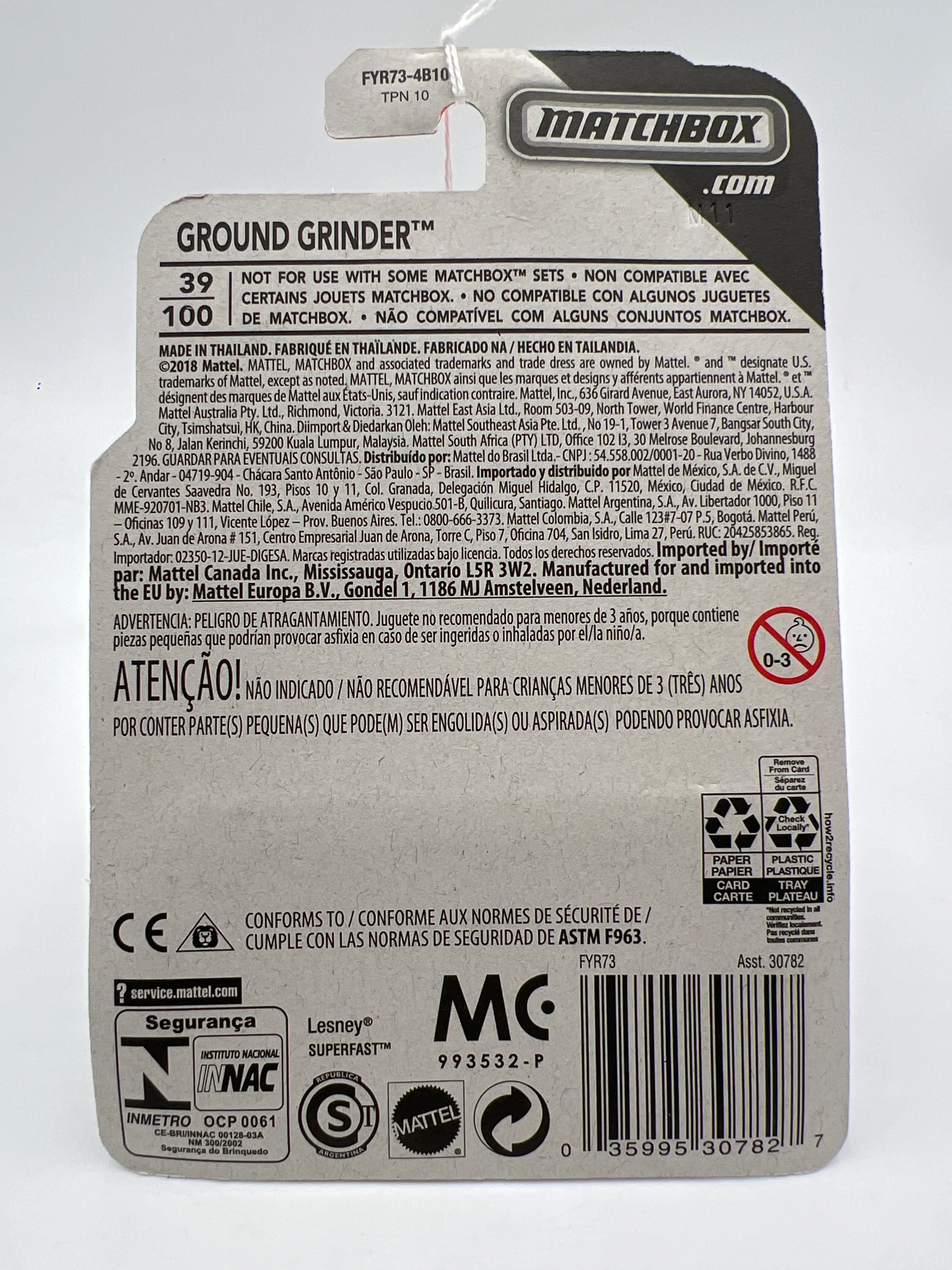 Matchbox MBX Construction #39 Ground Grinder INC Blue 209H - Image 7