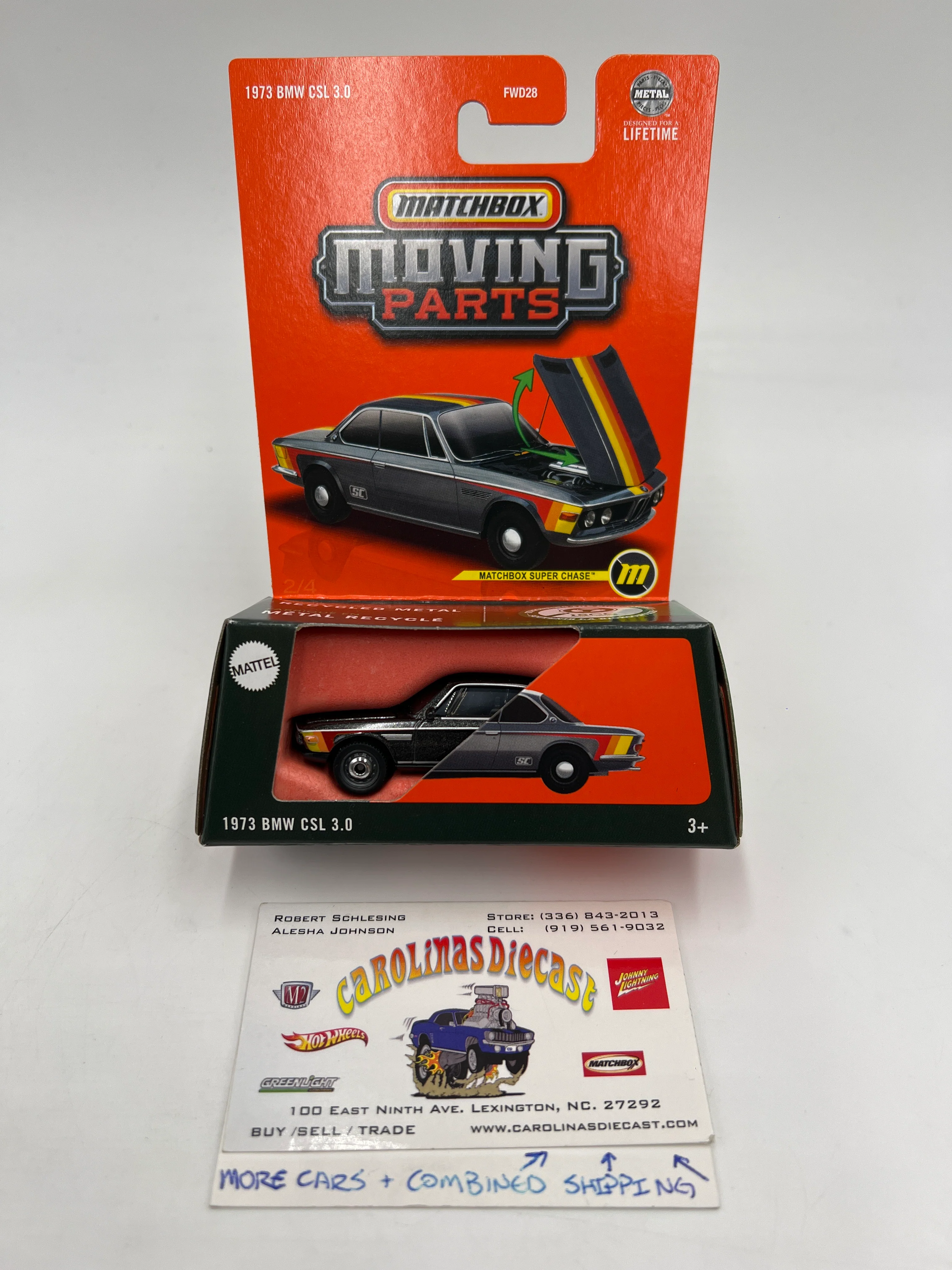 2025 Matchbox Moving Parts Super Chase #2 1973 BMW CSL 3.0 Black W/Protector