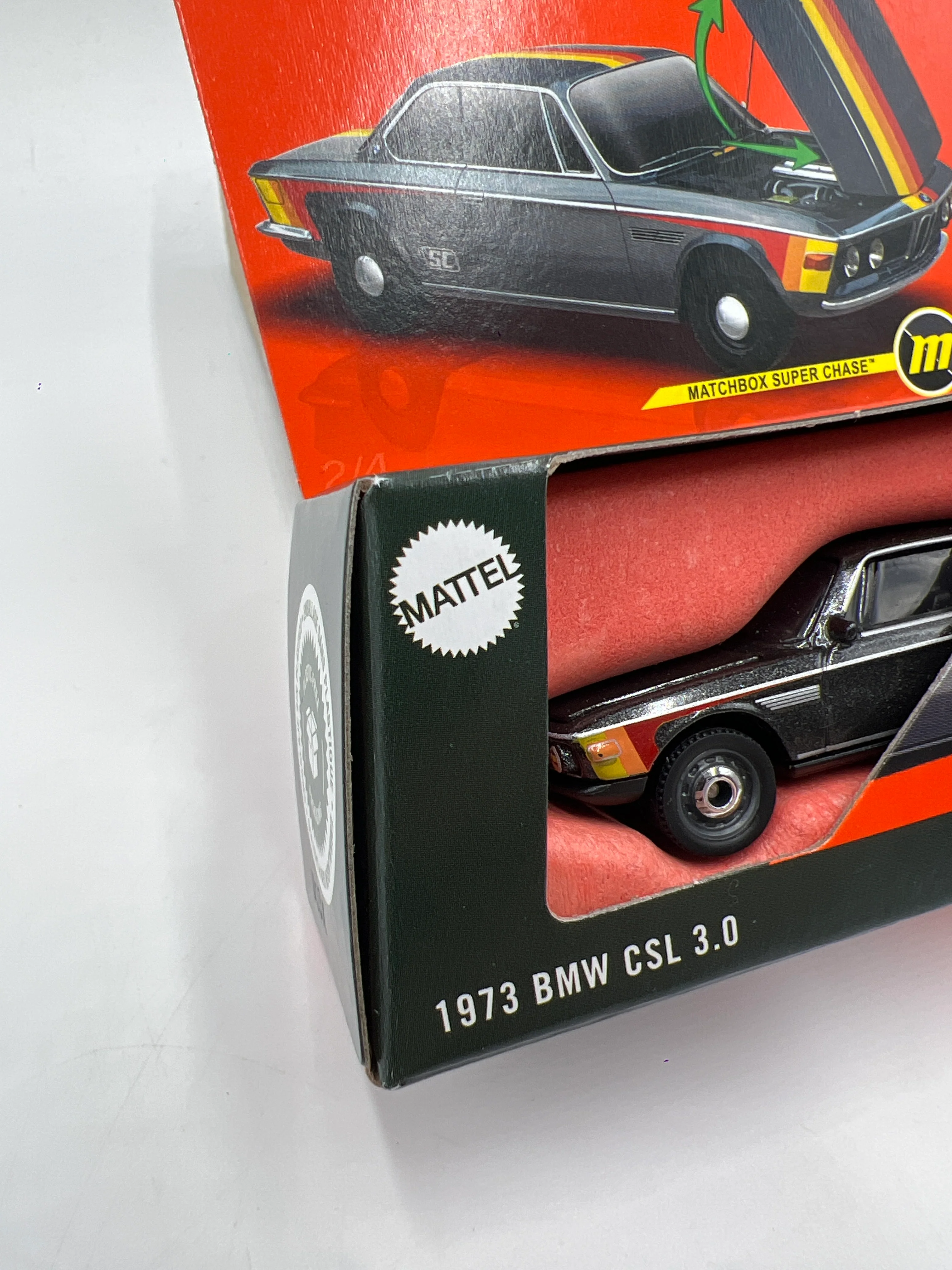 2025 Matchbox Moving Parts Super Chase #2 1973 BMW CSL 3.0 Black W/Protector - Image 5