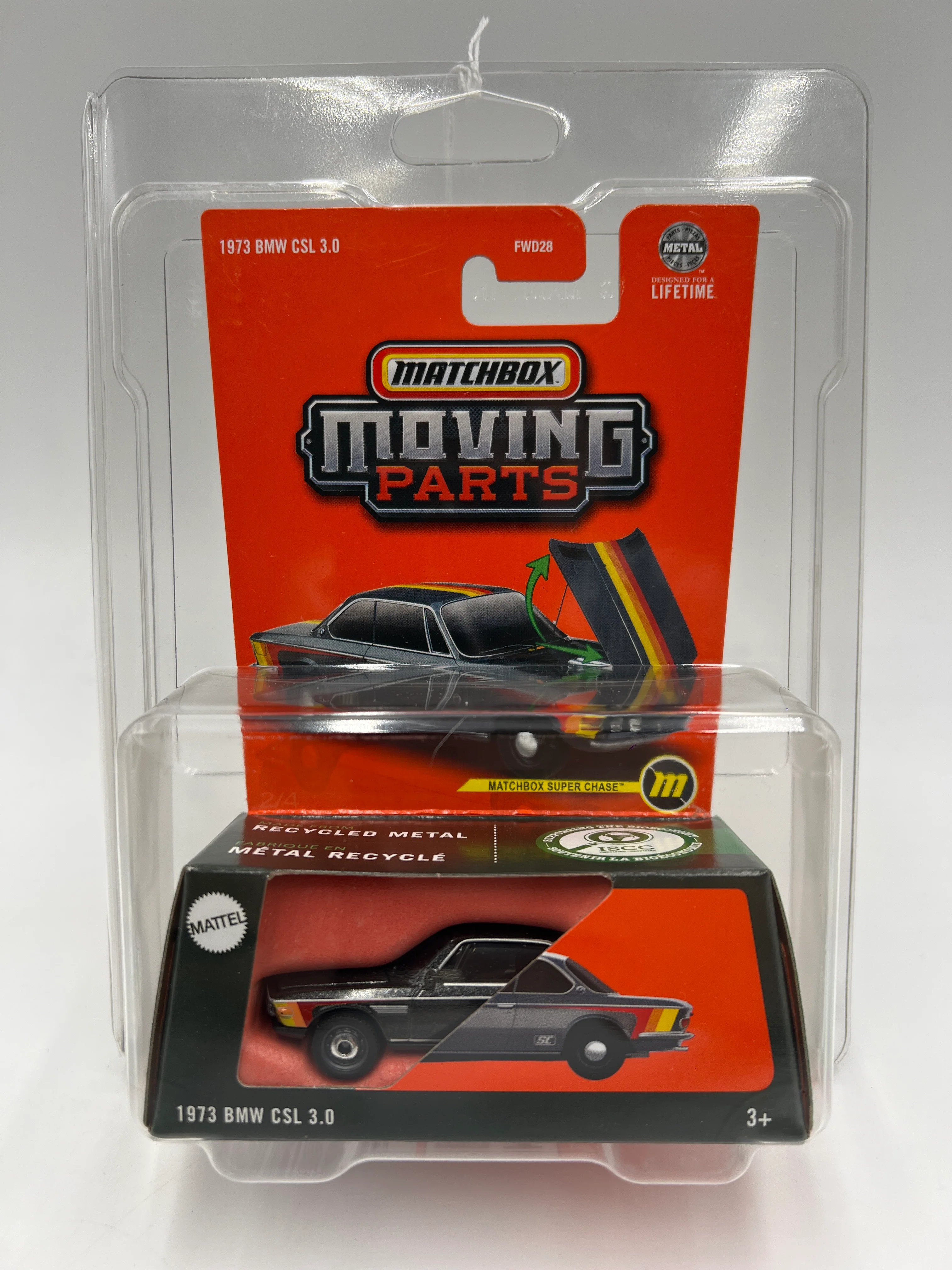 2025 Matchbox Moving Parts Super Chase #2 1973 BMW CSL 3.0 Black W/Protector - Image 8