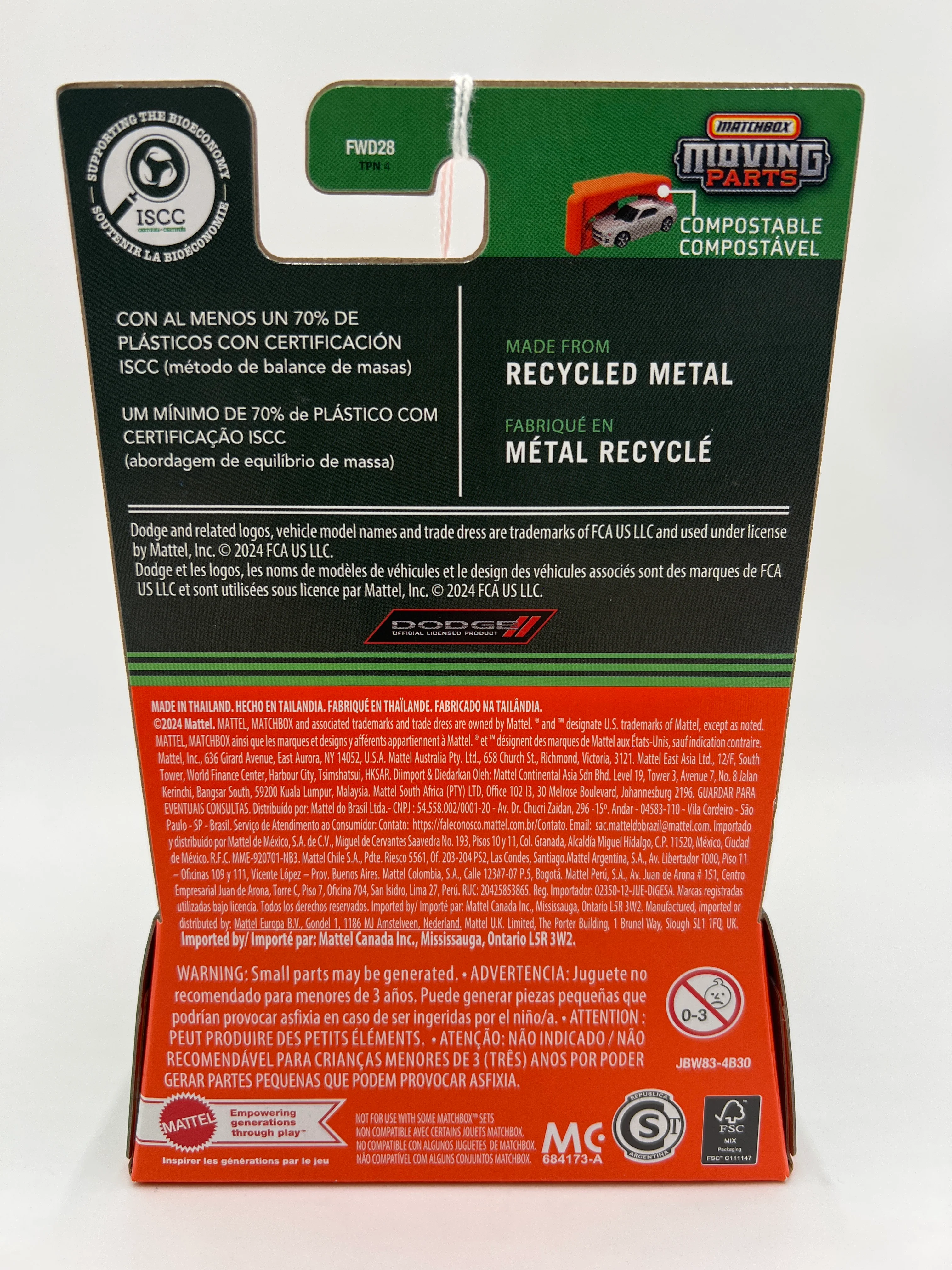 2025 Matchbox Moving Parts #48 2020 Dodge Charger SRT Hellcat Black 163D - Image 6