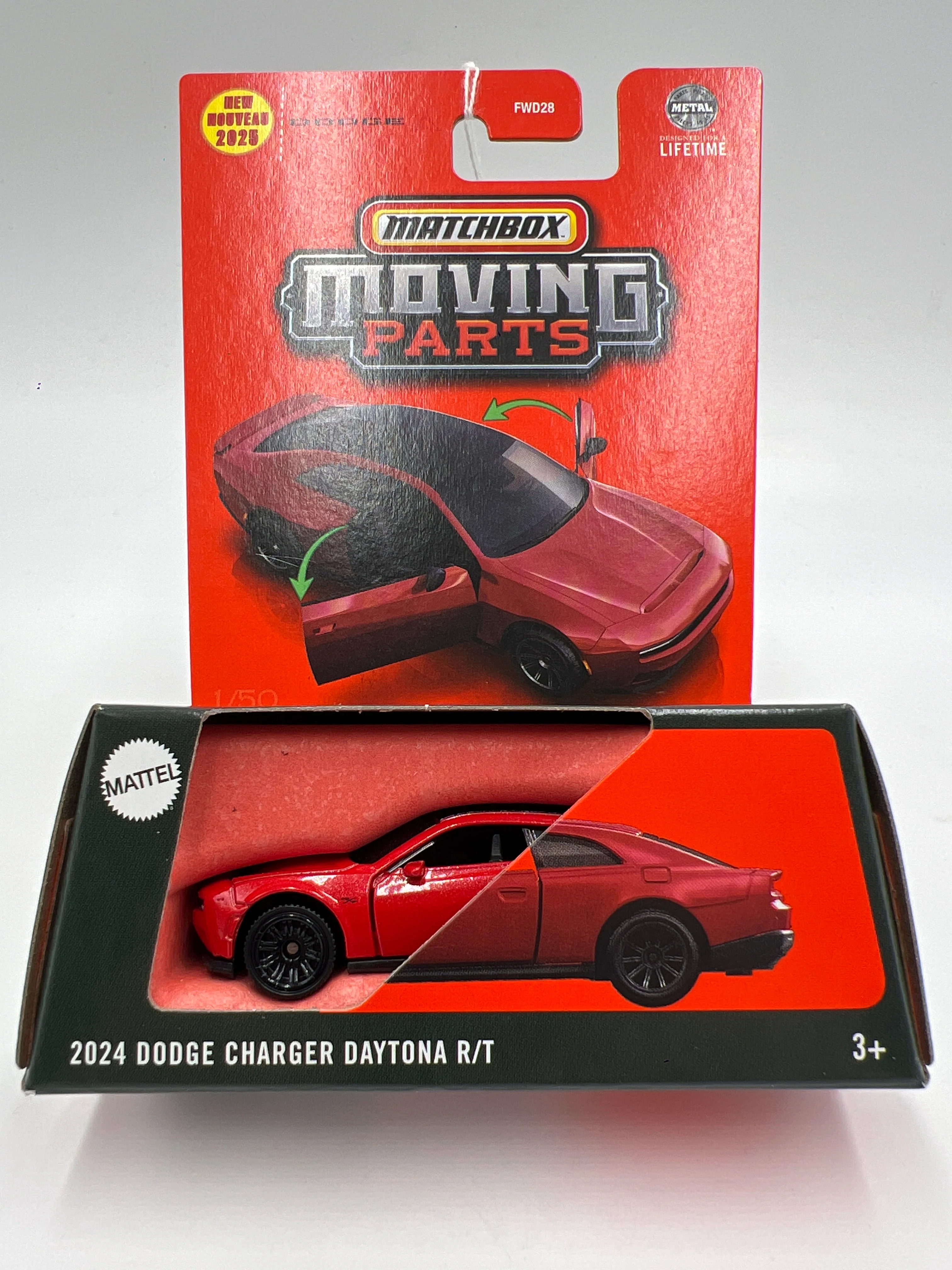 2025 Matchbox Moving Parts #1 2024 Dodge Charger Daytona R/T Red 164E - Image 2