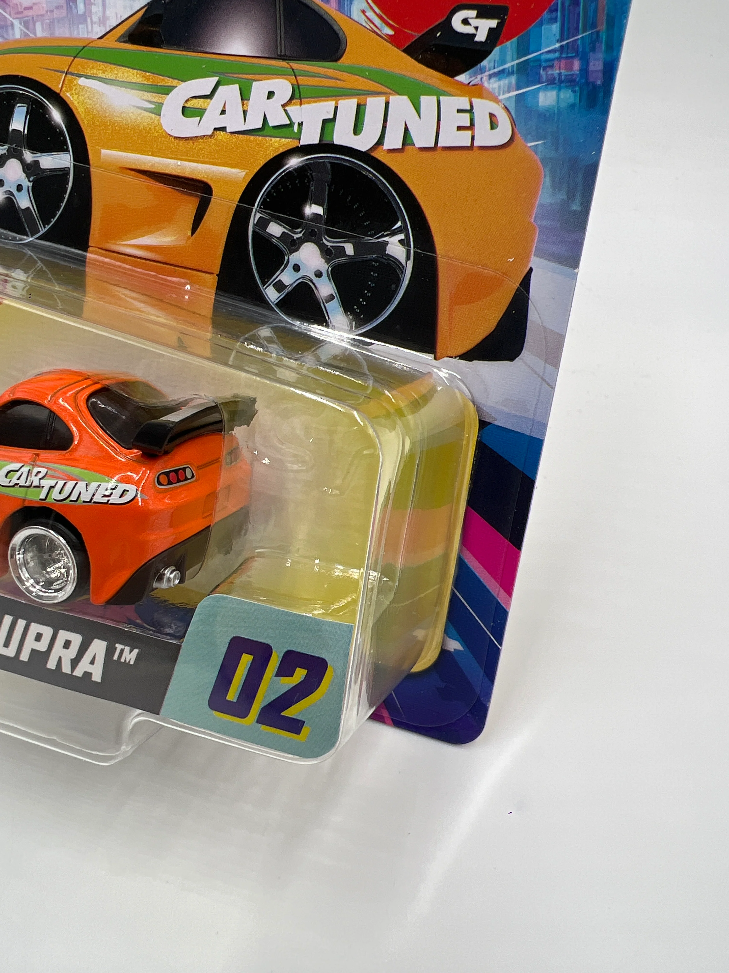 2025 MGA Car Tuned JDM Series 1 #2 93 Toyota Supra Orange 180B - Image 3