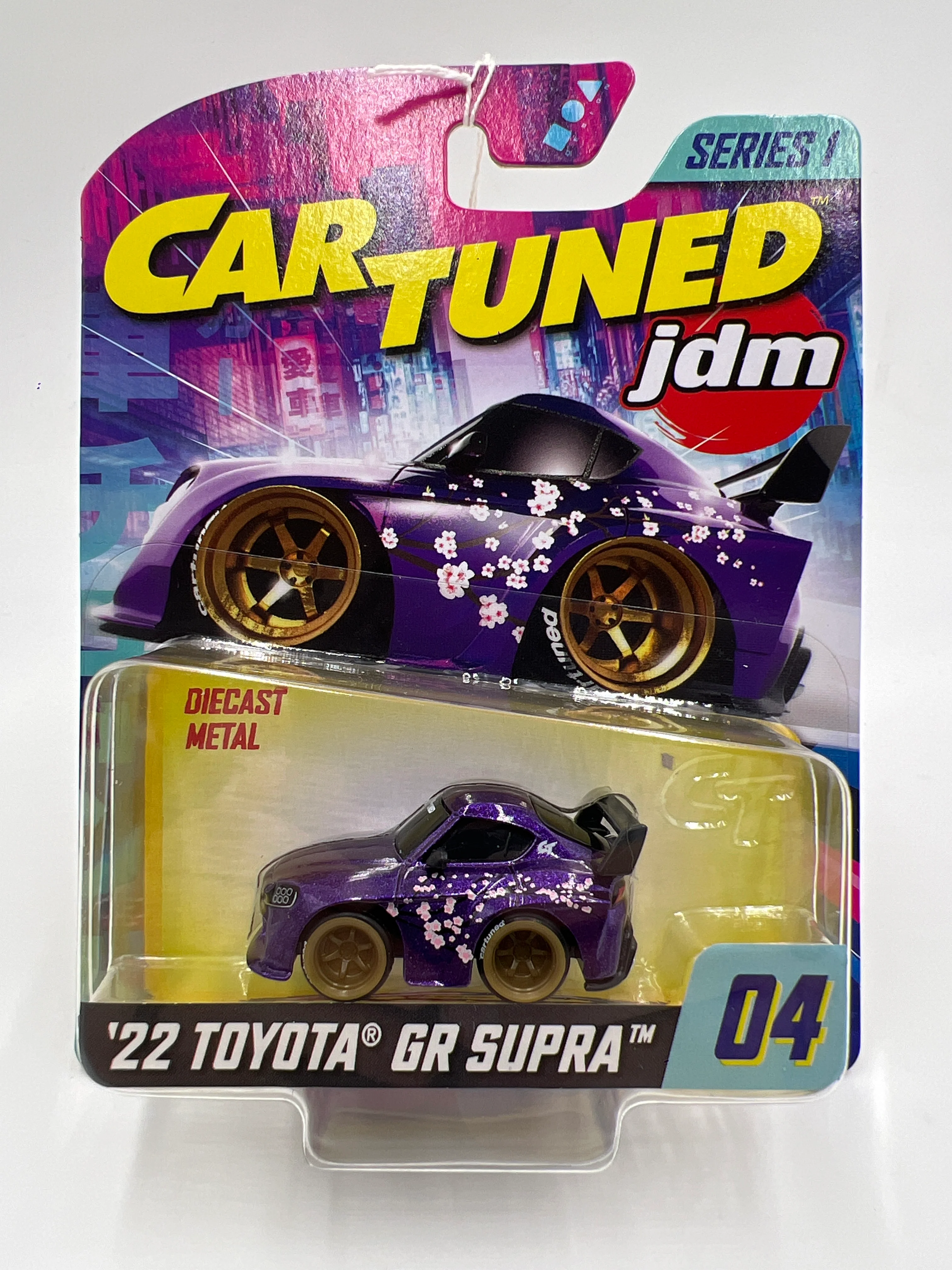 2025 MGA Car Tuned JDM Series 1 #4 22 Toyota GR Supra Purple 180D
