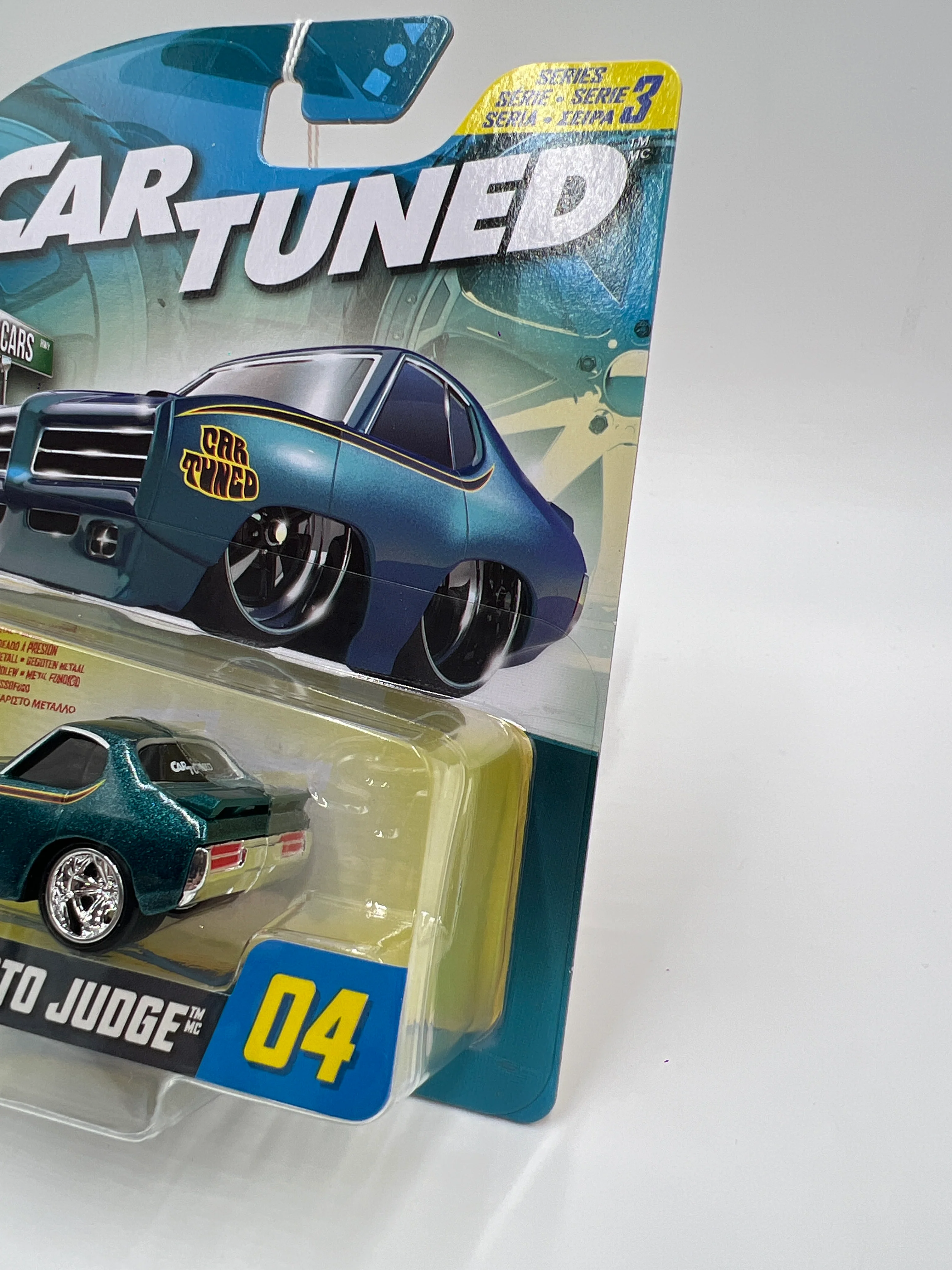 2025 MGA Car Tuned Series 3 #4 69 Pontiac GTO Judge Blue 179D - Image 3