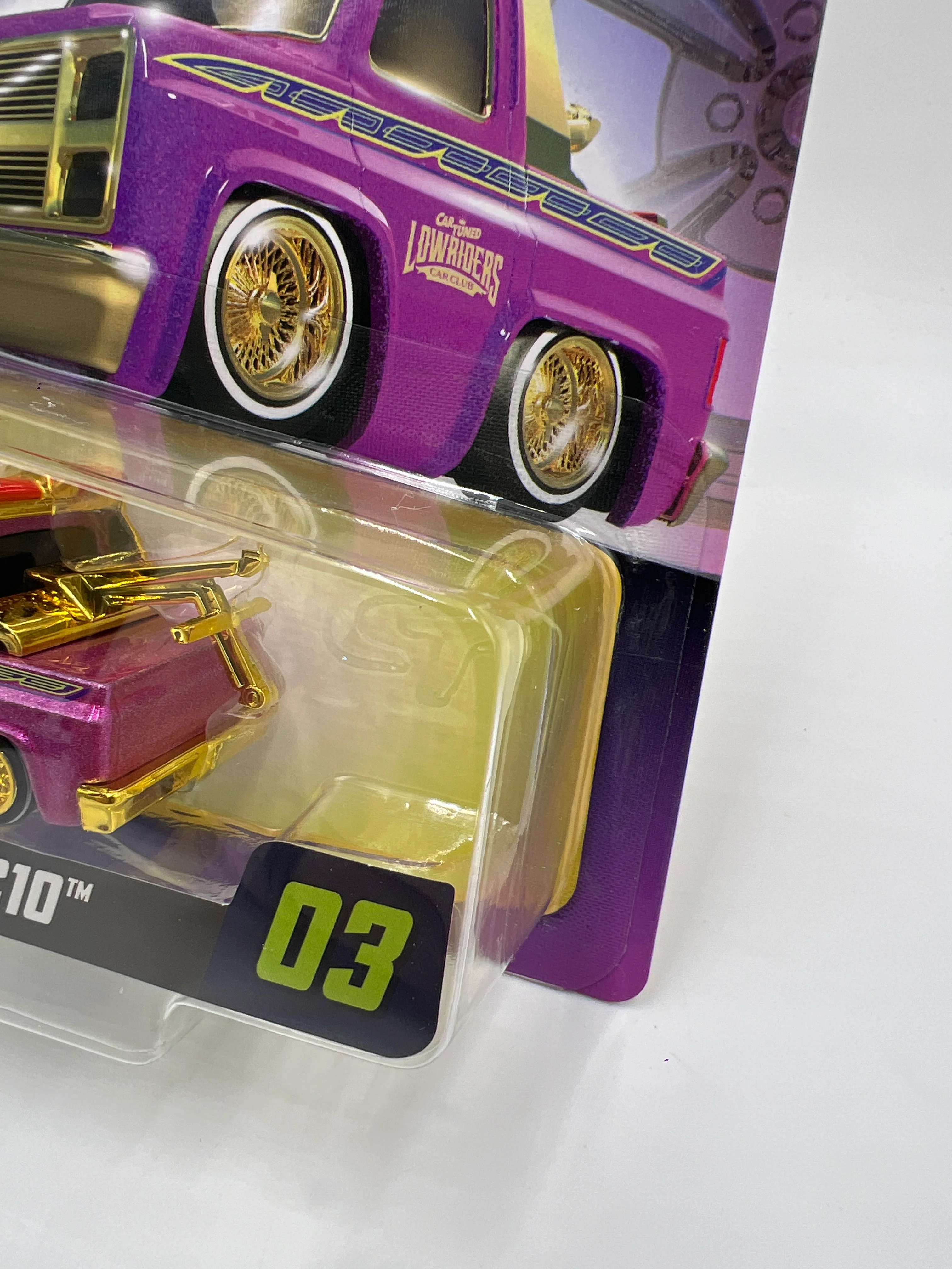 2025 MGA Car Tuned Series 8 #3 87 Chevy C10 Pink 183C - Image 3
