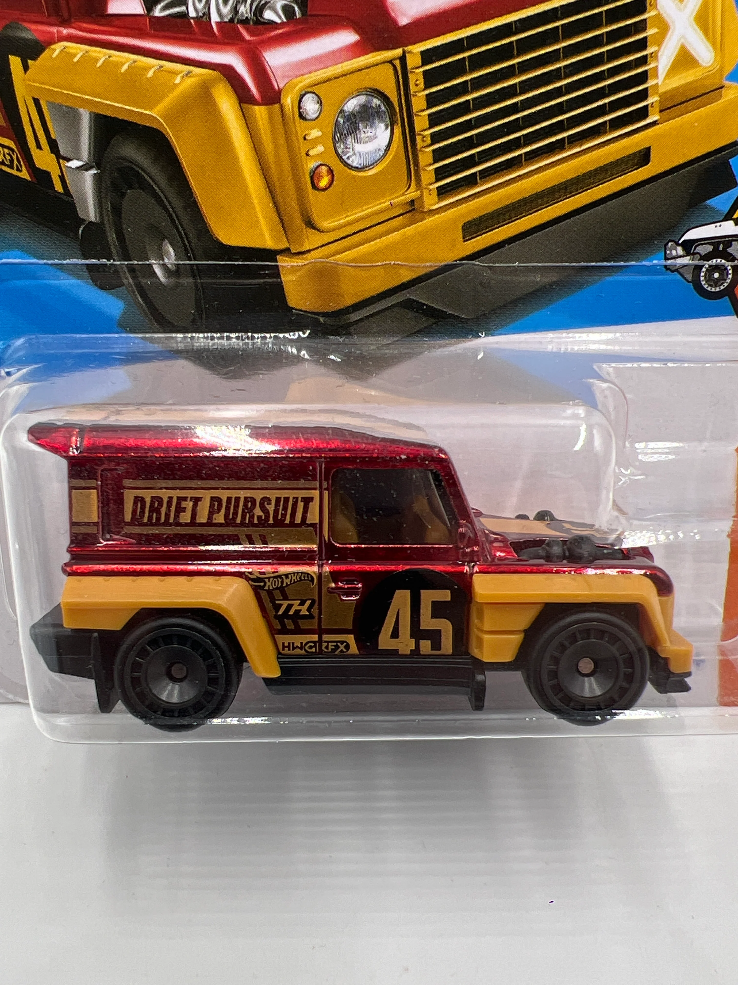 2026 Hot Wheels Super Treasure Hunt #13 Drift-Ender Red W/Protector Cracked Blister - Image 2