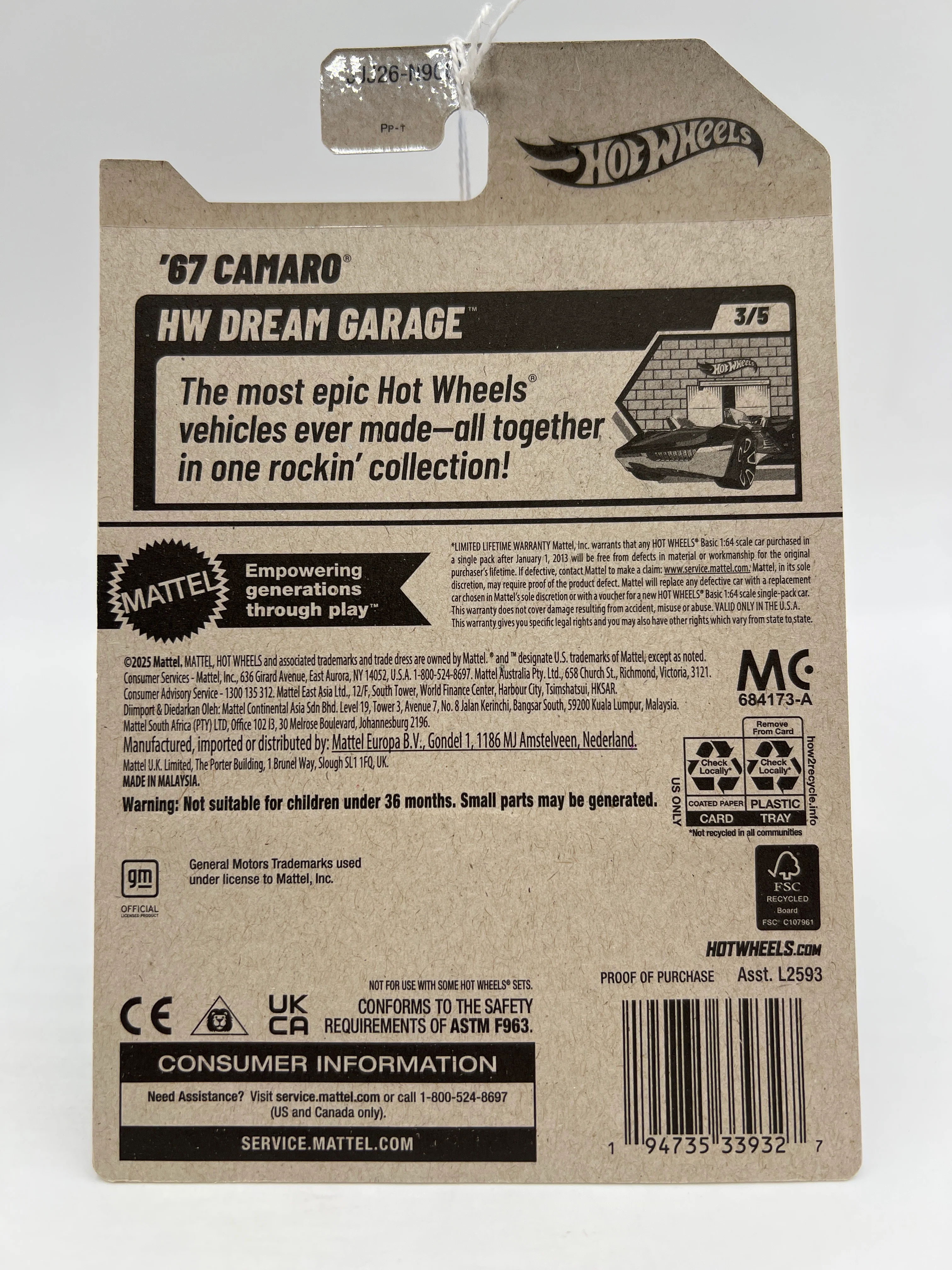 2026 Hot Wheels C Case HW Dream Garage #56 67 Camaro Gold 8G - Image 6