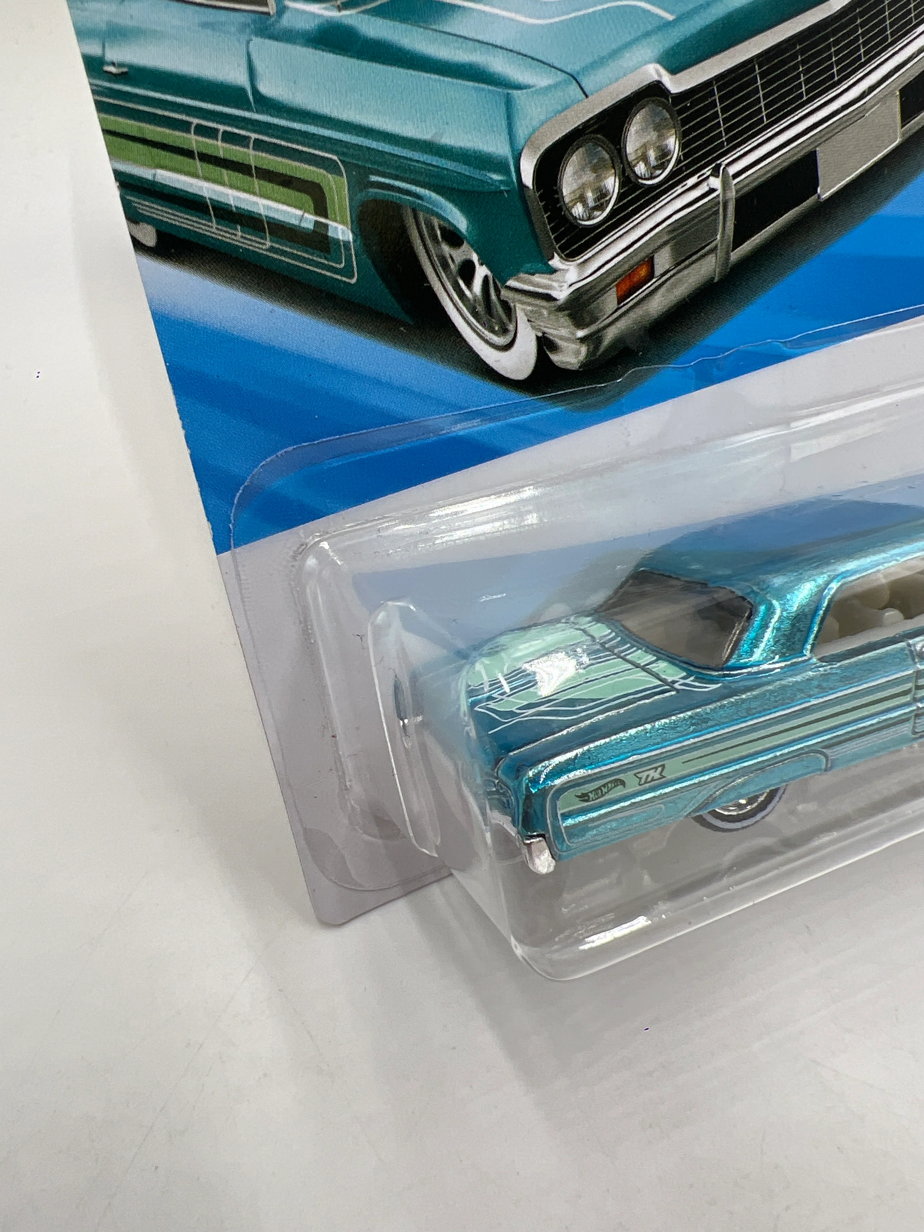 2026 Hot Wheels D Case Super Treasure Hunt #95 64 Impala Light Blue W/Protector - Image 4