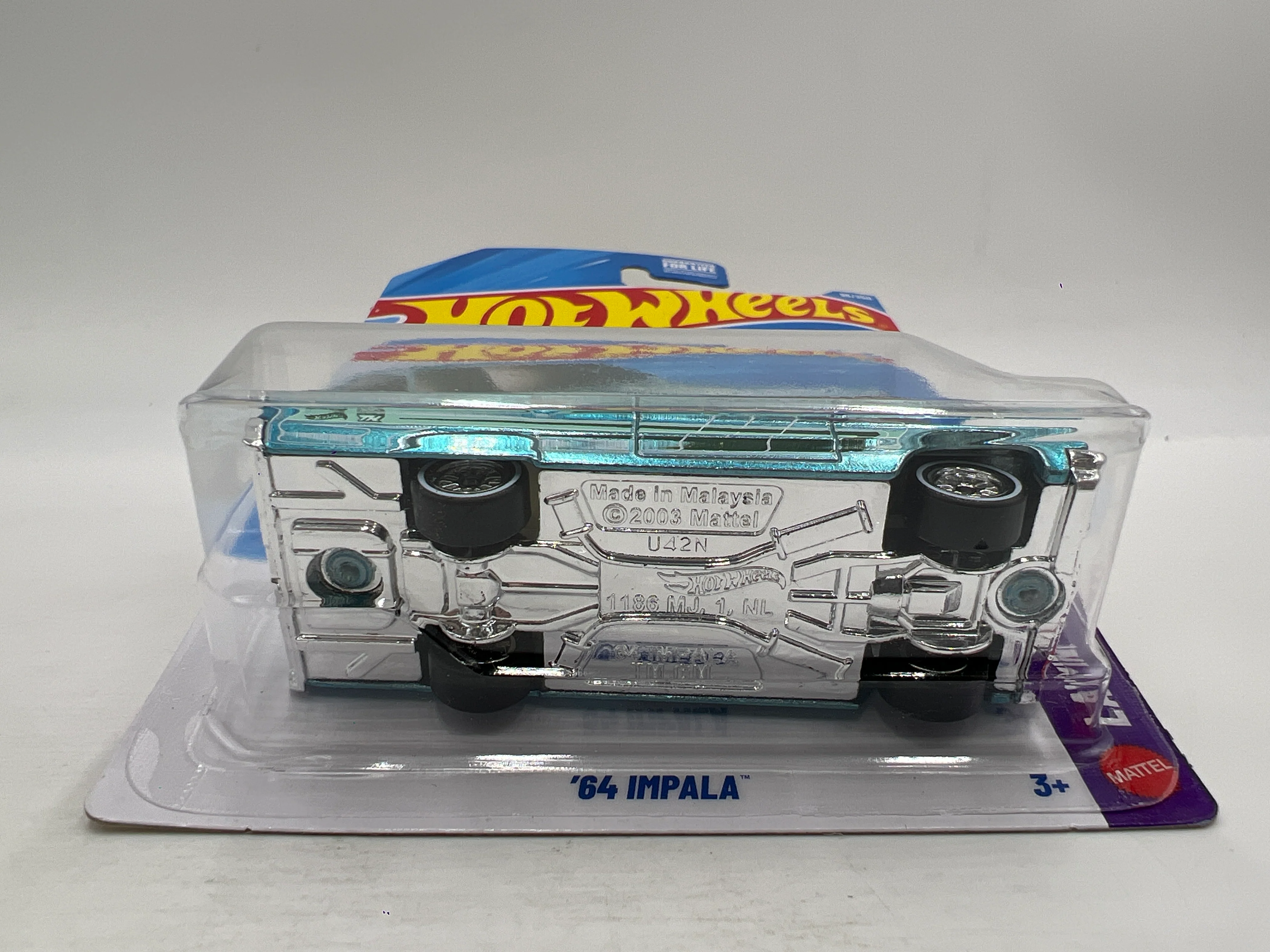 2026 Hot Wheels D Case Super Treasure Hunt #95 64 Impala Light Blue W/Protector - Image 5