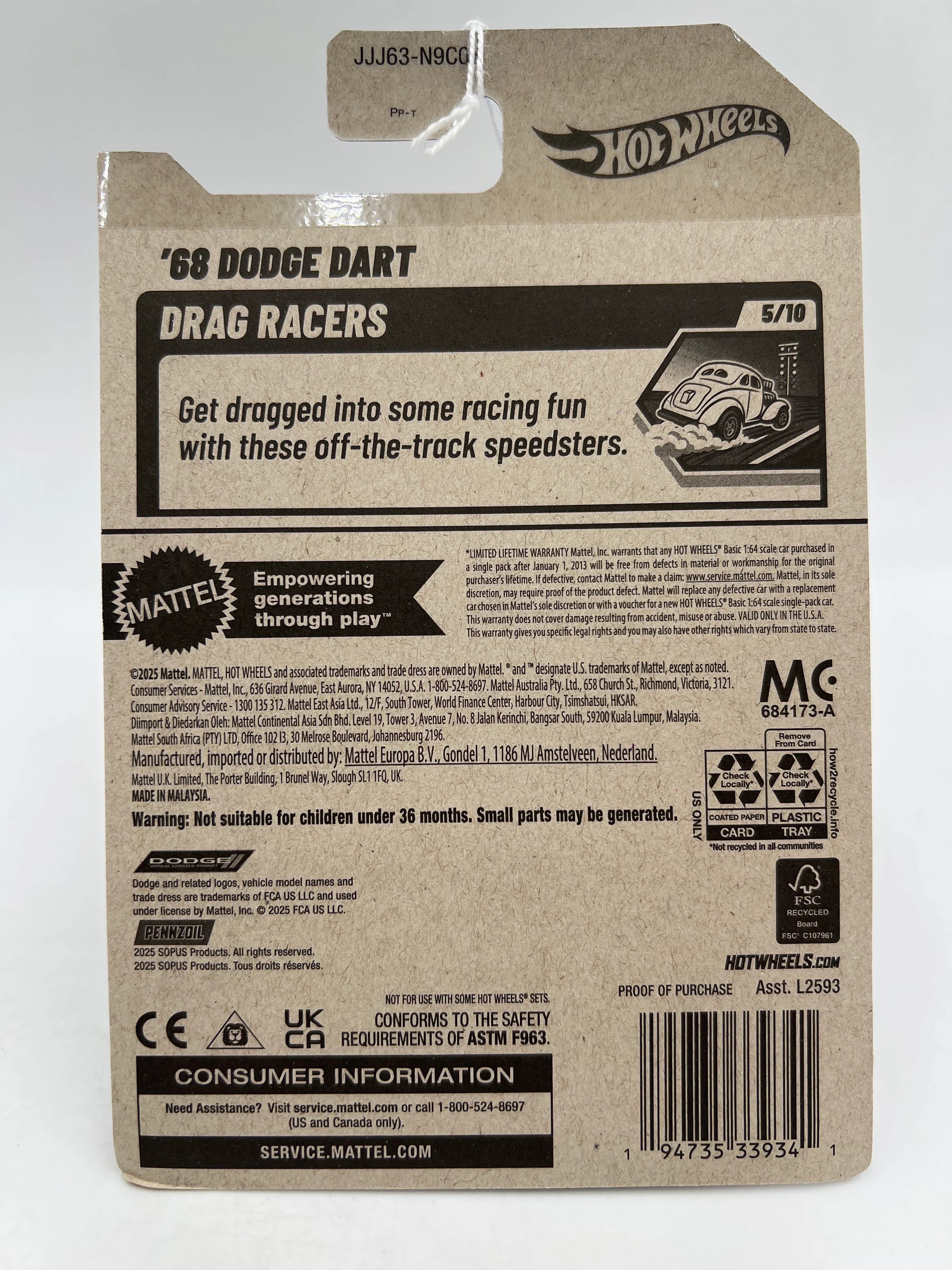 2026 Hot Wheels E Case #104 68 Dodge Dart Orange 53F - Image 2