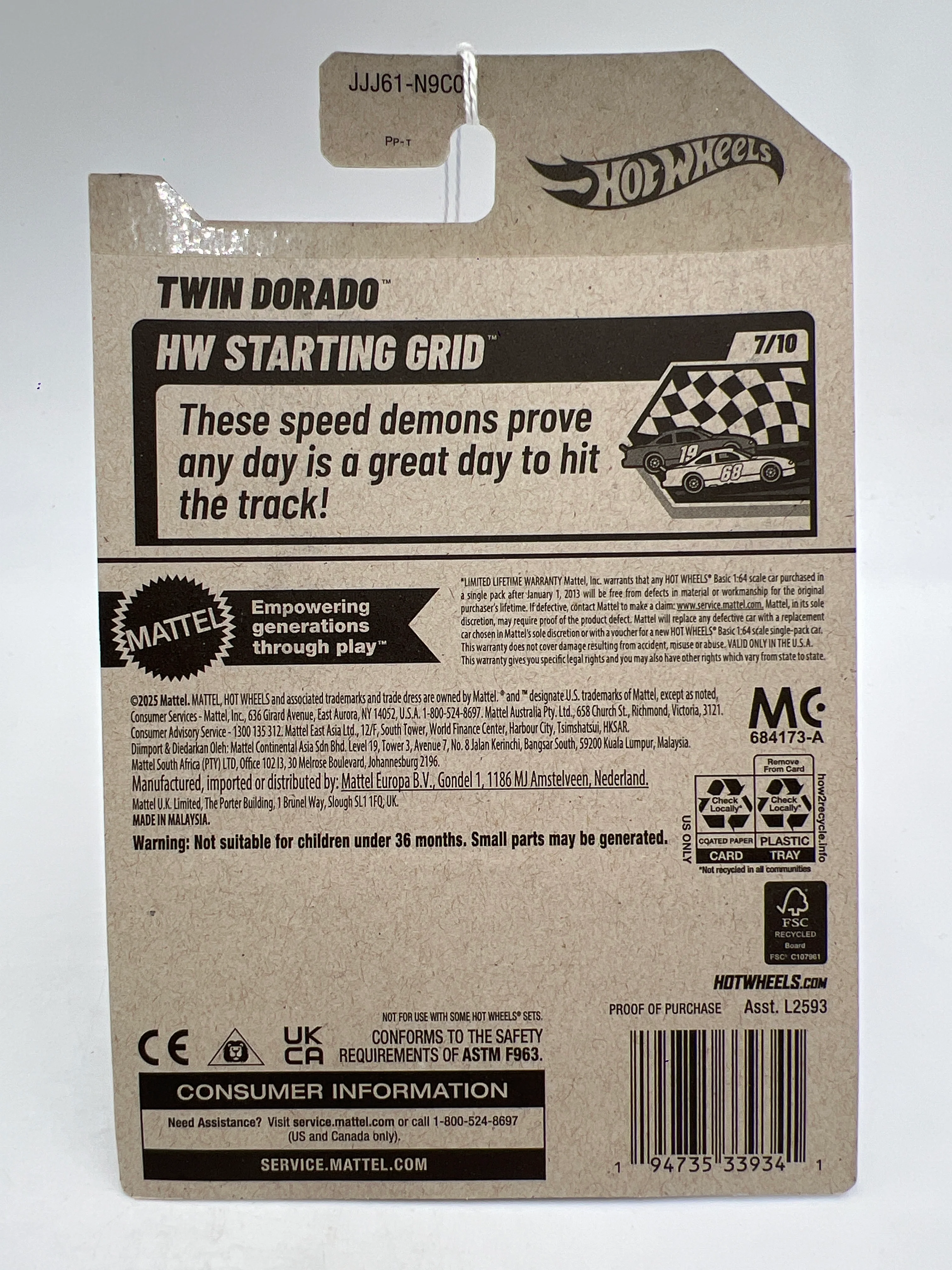 2026 Hot Wheels E Case #100 Twin Dorado White 119c - Image 2