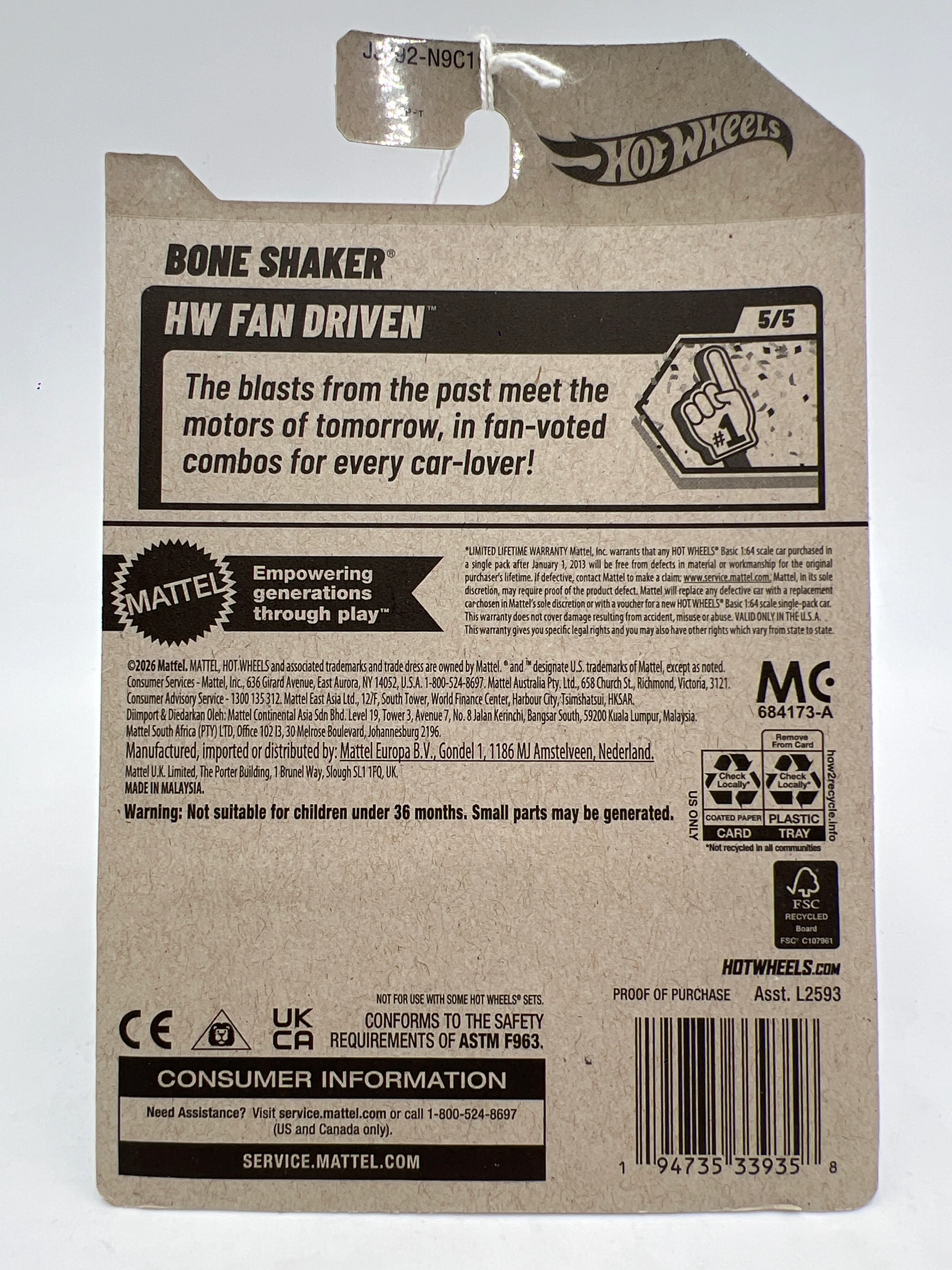 2026 Hot Wheels F Case #139 Bone Shaker Dark Red - Image 2