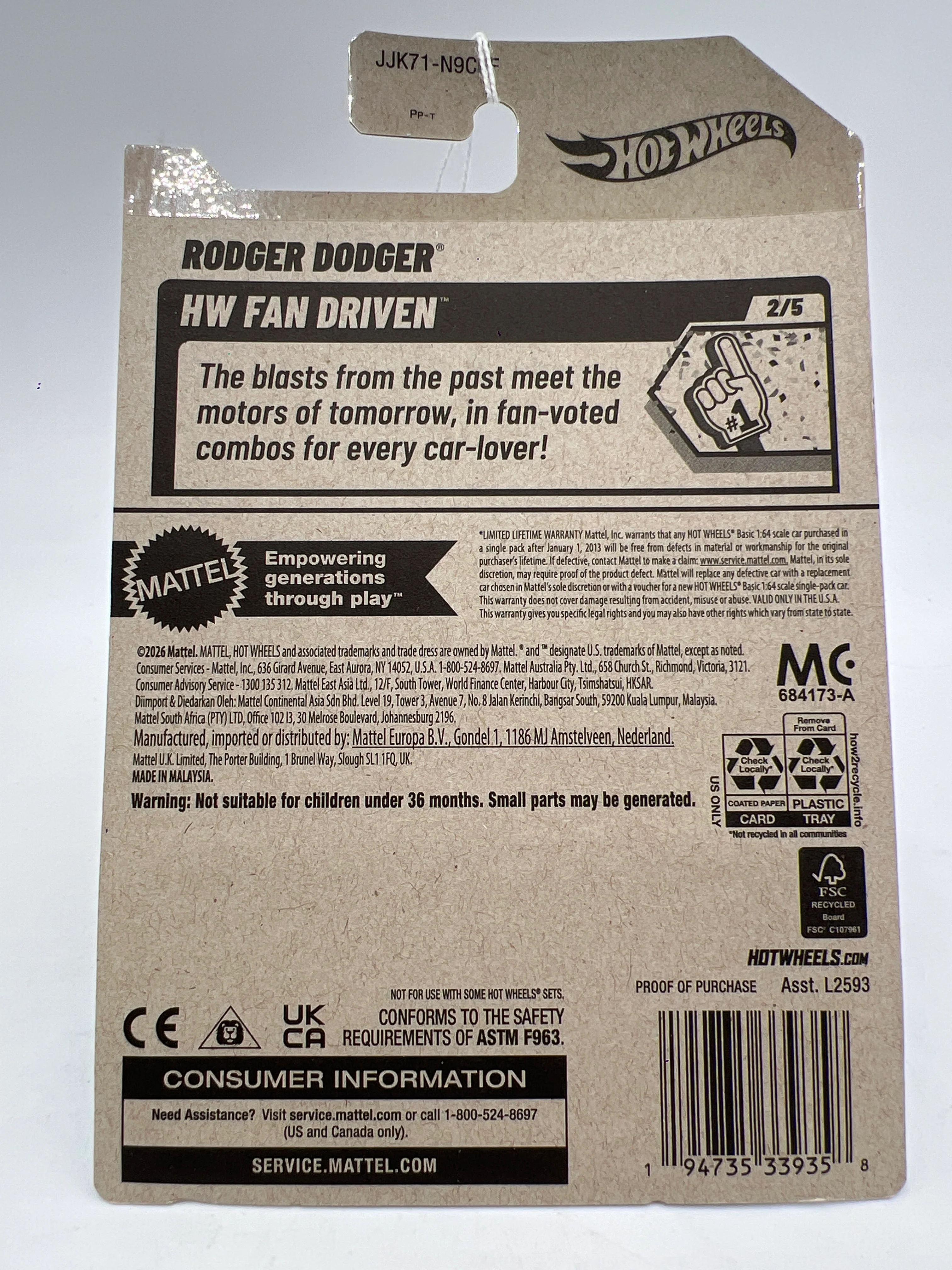 2026 Hot Wheels F Case #19 Rodger Dodger Black - Image 2