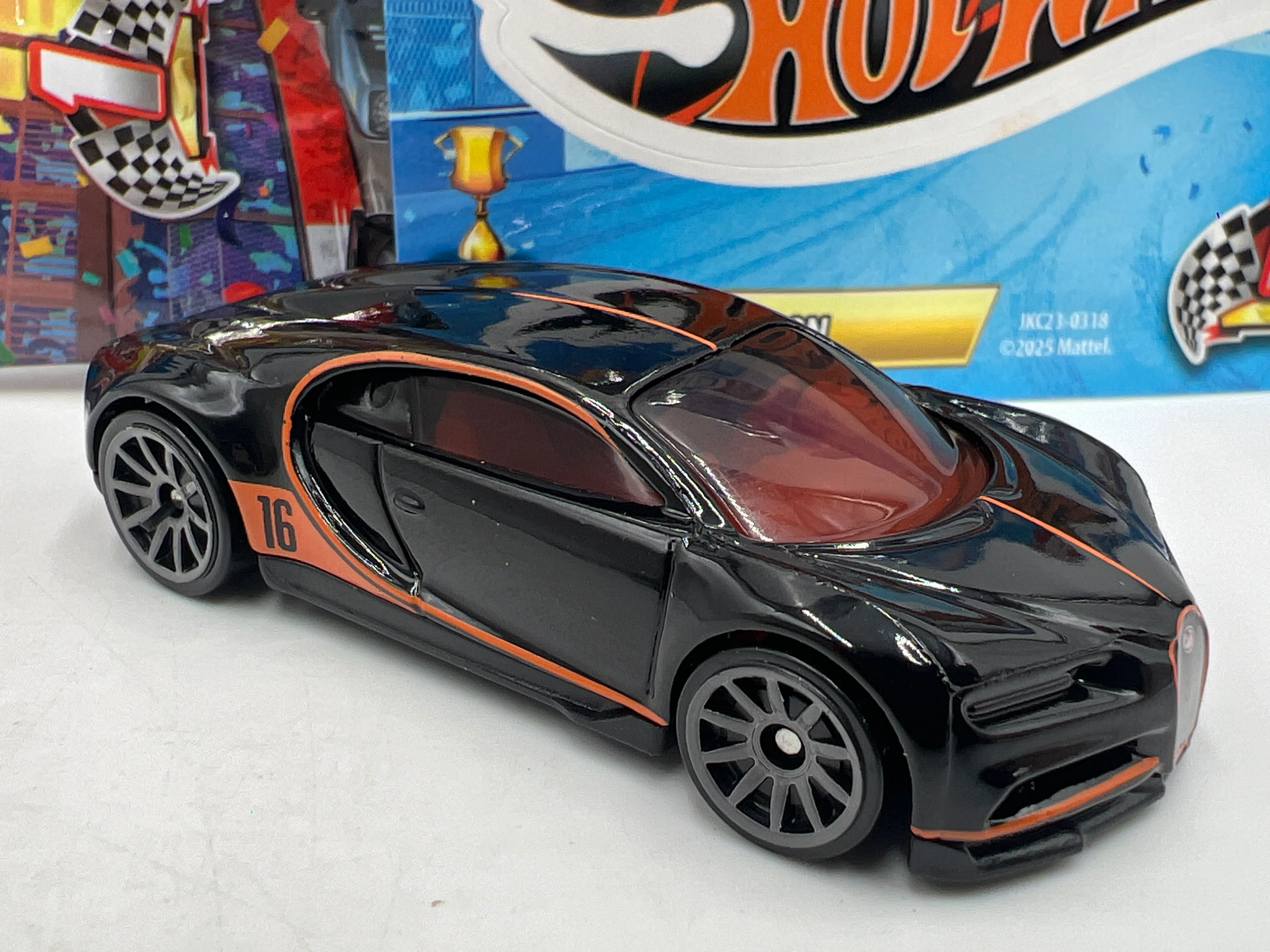 2026 Hot Wheels Mystery Models Series 1 #3 CHASE 16 Bugatti Chiron Black - Image 2