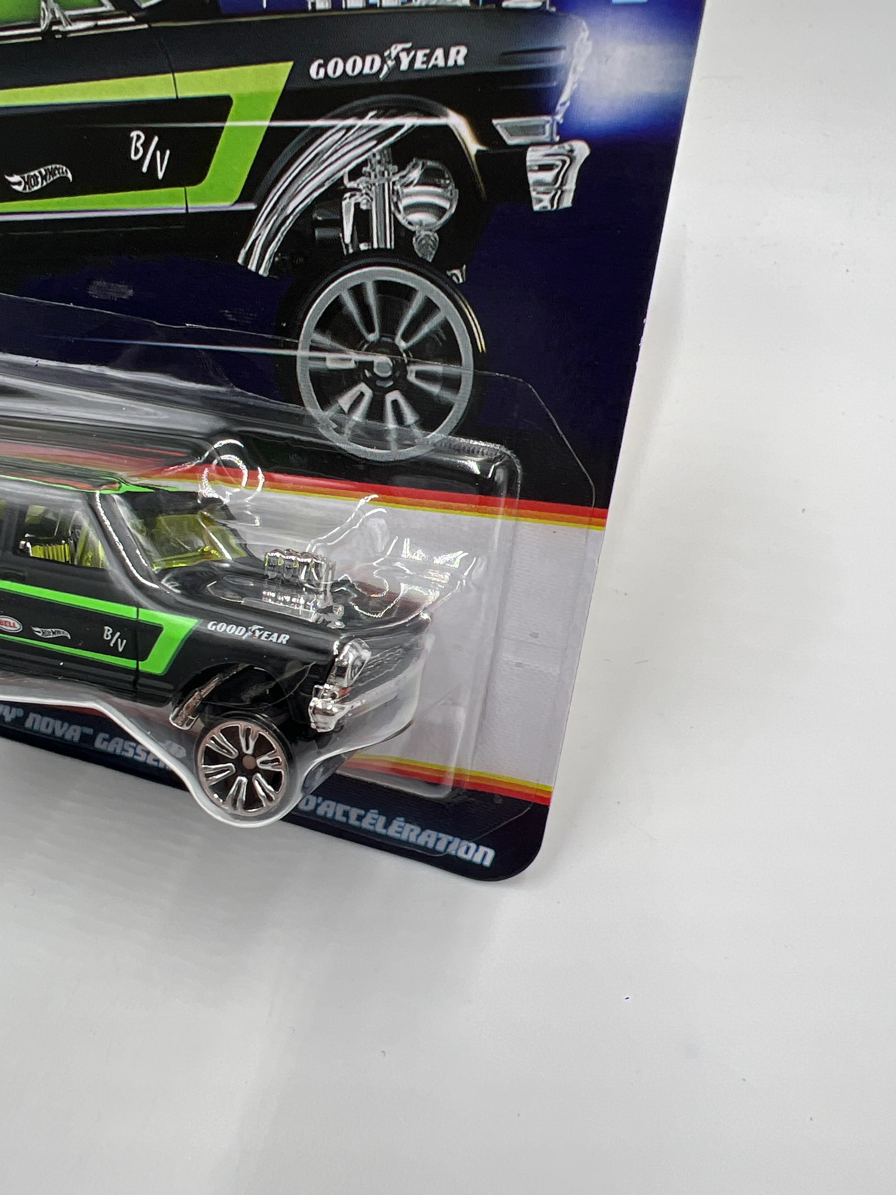 2026 Hot Wheels Neon Speeders #4 64 Chevy Nova Gasser Black 158E - Image 3
