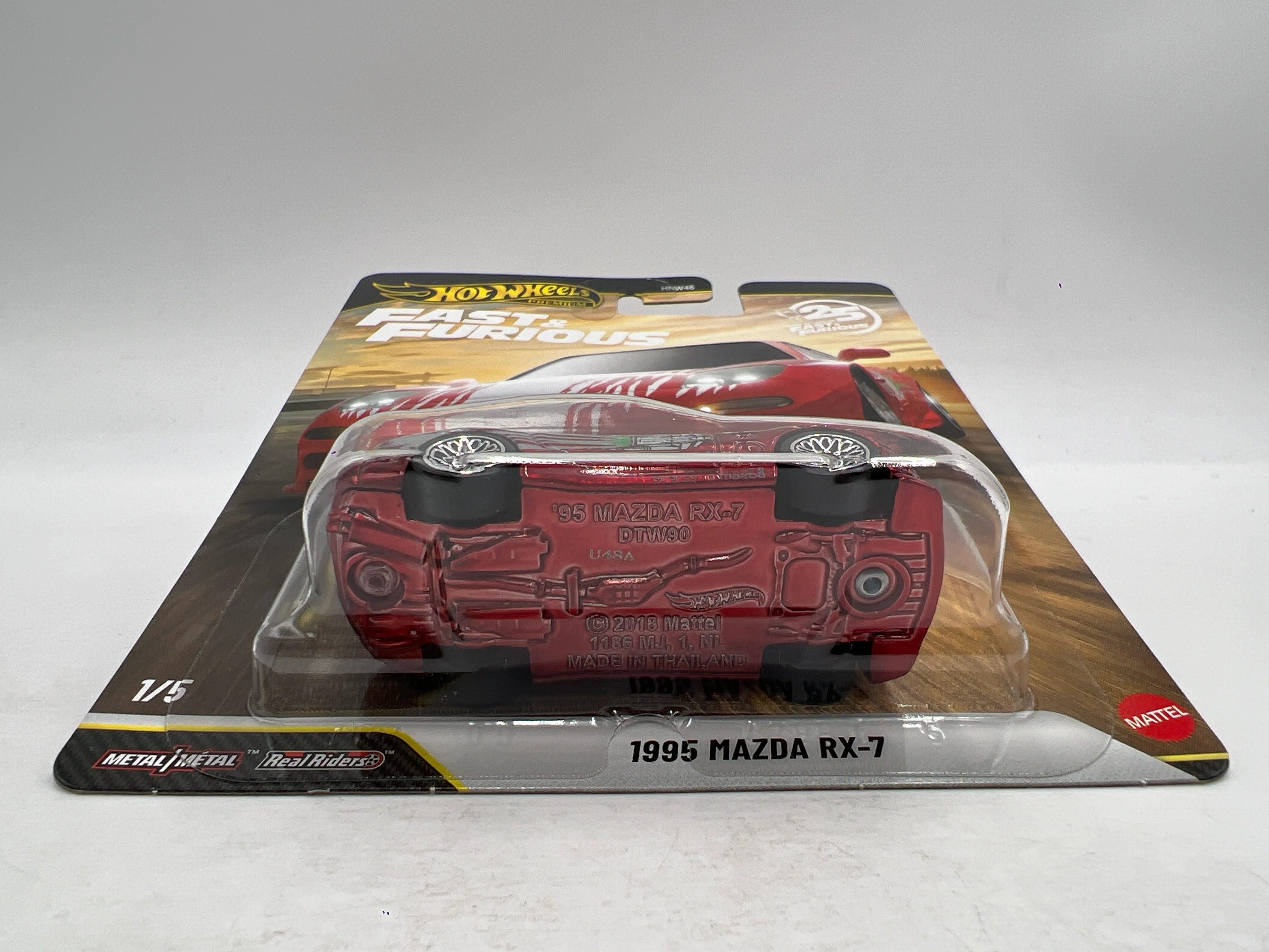 2026 Hot Wheels Fast & Furious 25th Anniversary #1 Chase 1995 Mazda RX-7 Red W/Protector - Image 5