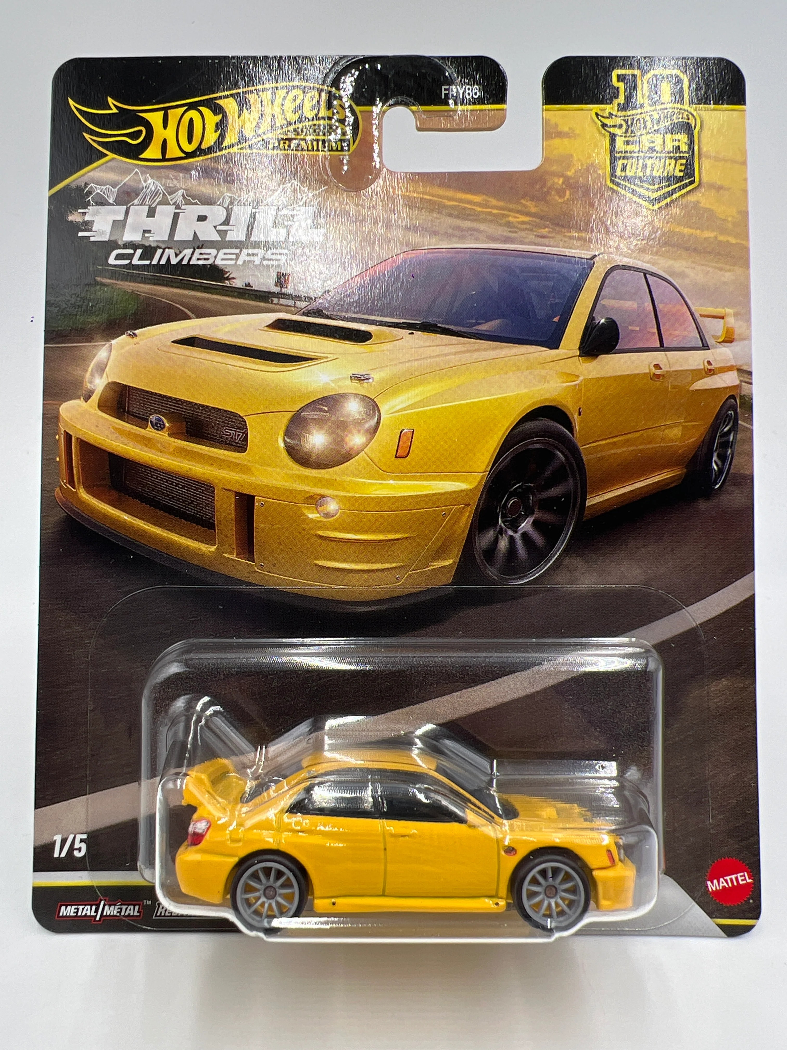 2026 Hot Wheels Premium Thrill Climbers #1 Subaru Impreza WRX Yellow 257A