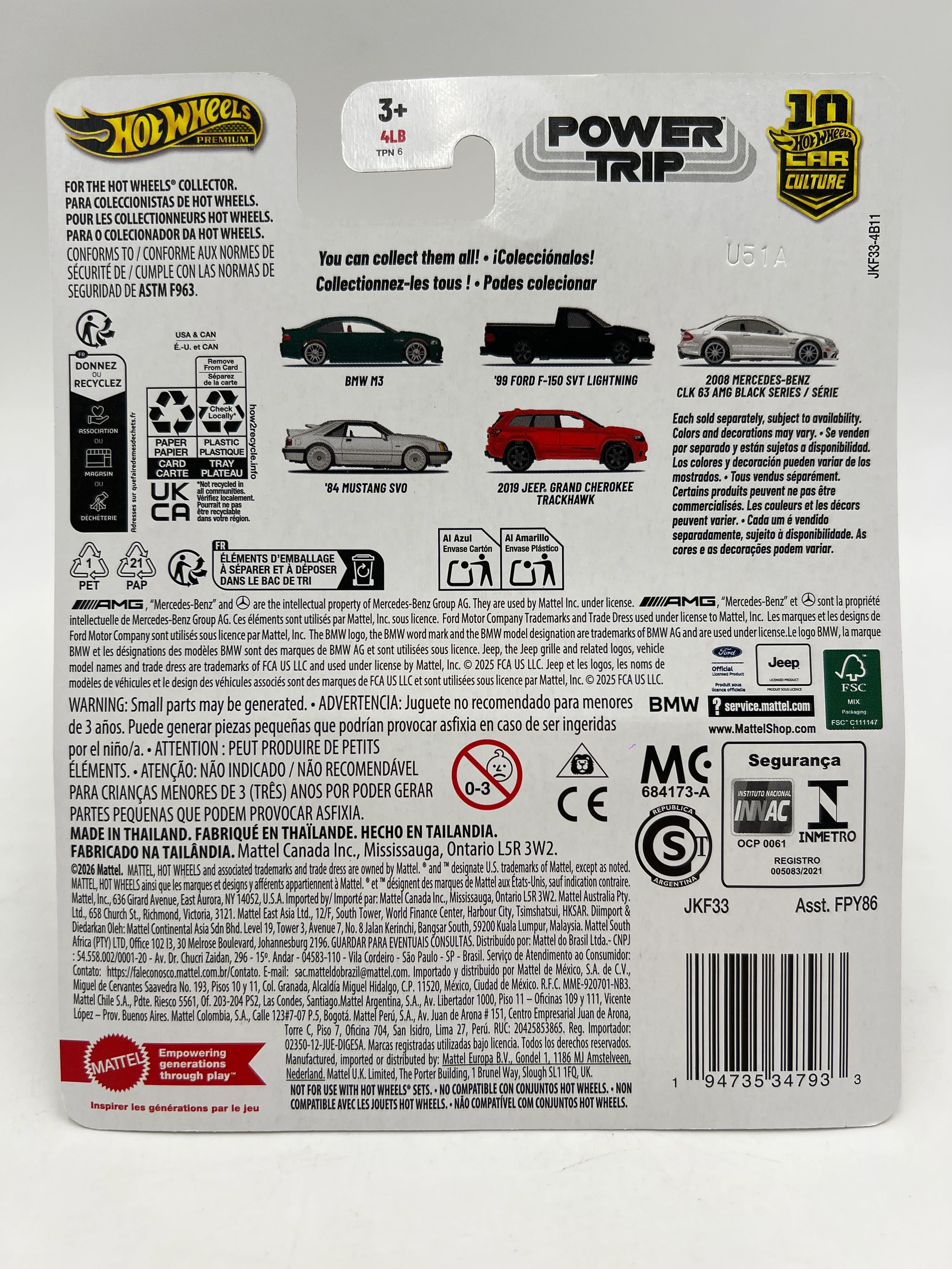 2026 Hot Wheels Premium Power Trip #2 99 Ford F-150 SVT Lightning Black - Image 2