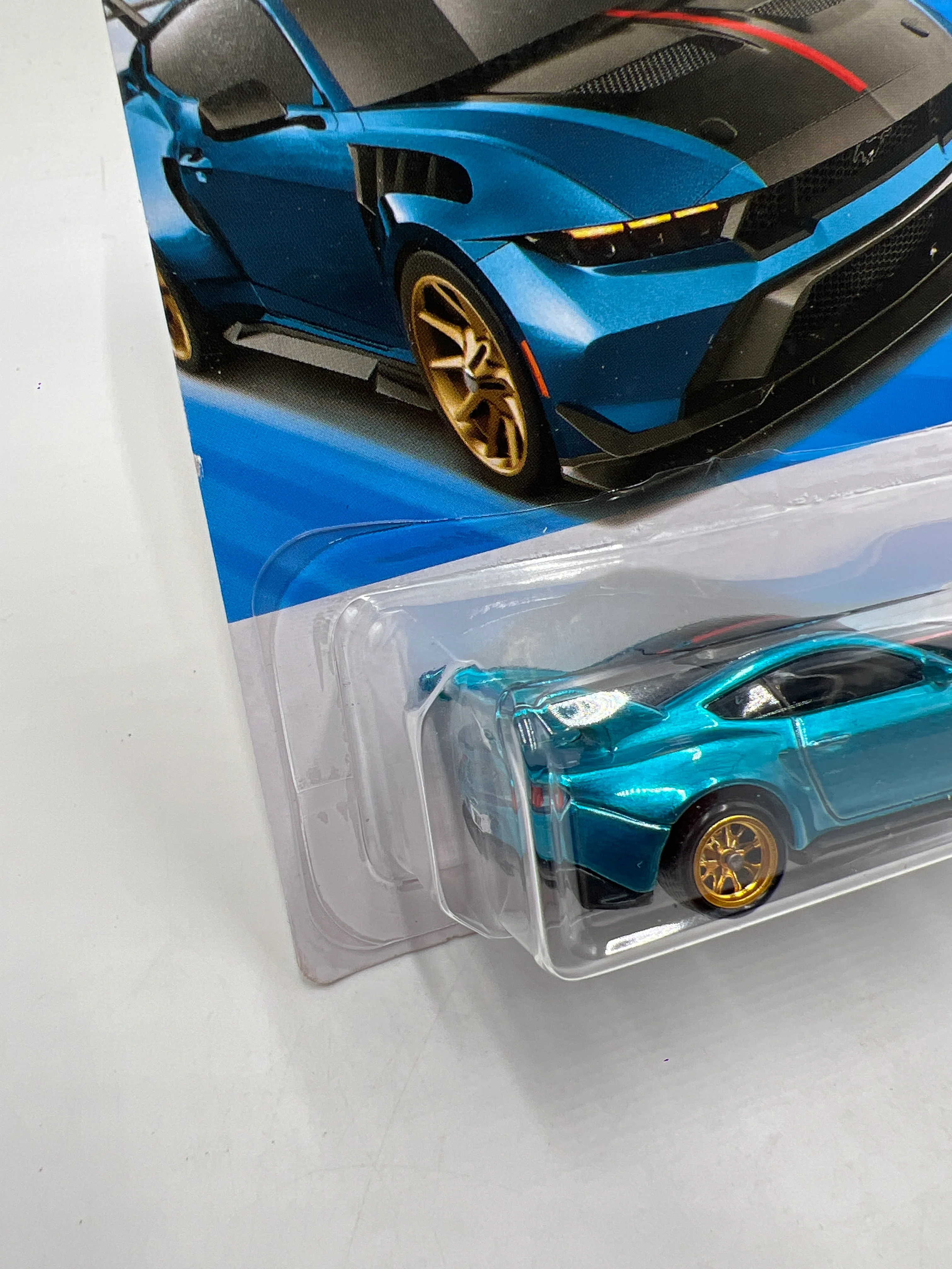 2026 Hot Wheels Super Treasure Hunt #43 Aldi Exclusive Ford Mustang GTD Blue W/Protector - Image 4
