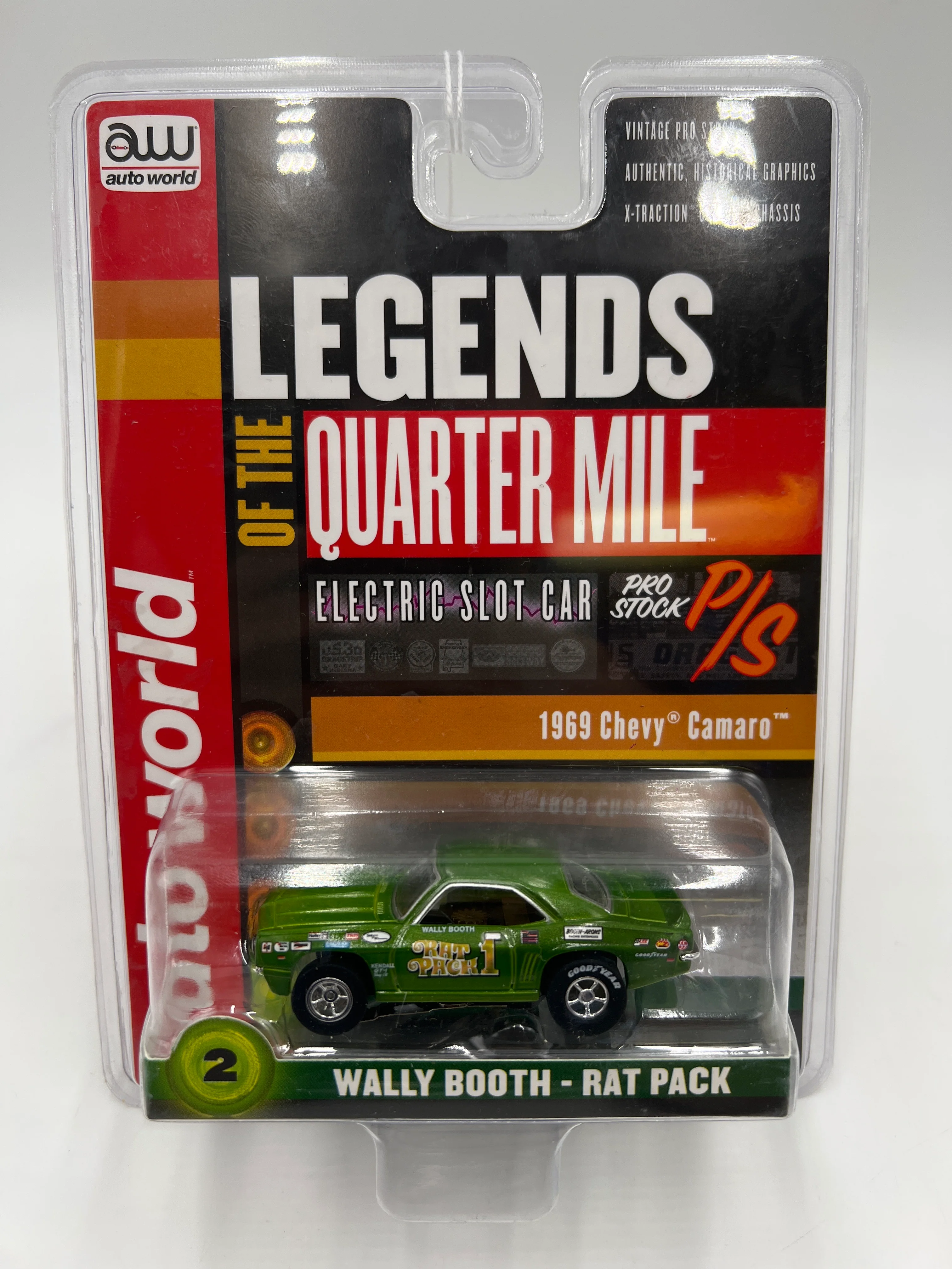 Auto World Legends of the Qtr Mile Wally Booth Rat Pack HO Slot Car 1969 Chevy Camaro - Image 2